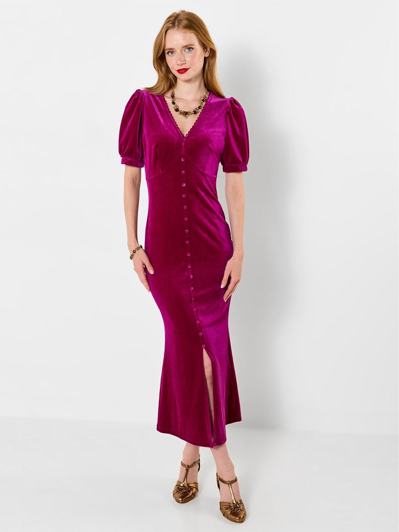Image 1 of 5 of Joe Browns Button Through Velour Dress