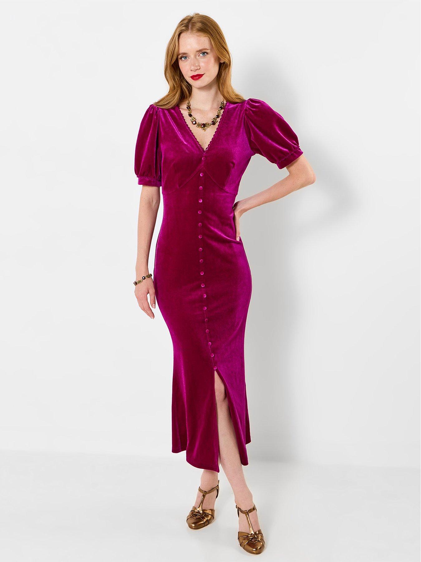 Image 3 of 5 of Joe Browns Button Through Velour Dress