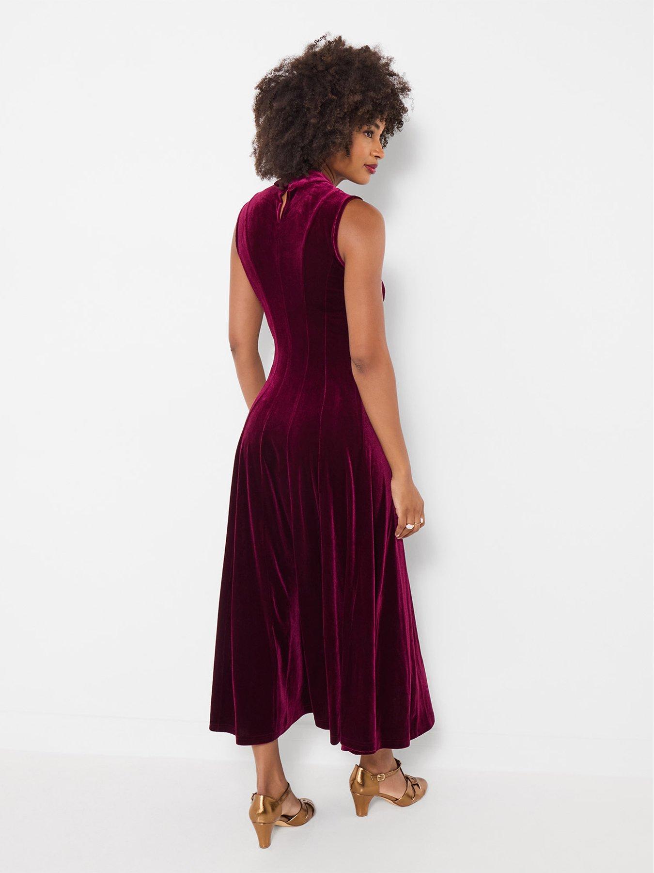 Image 3 of 7 of Joe Browns Tiah Panelled Velour Sleeveless Dress
