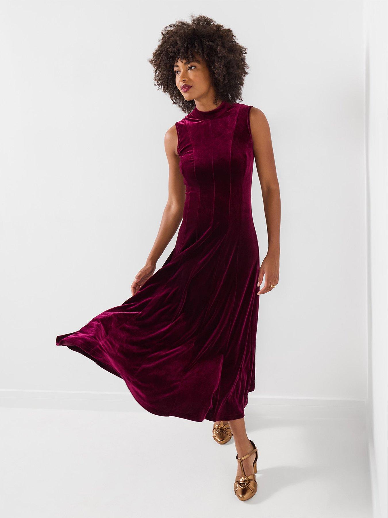 Image 4 of 7 of Joe Browns Tiah Panelled Velour Sleeveless Dress