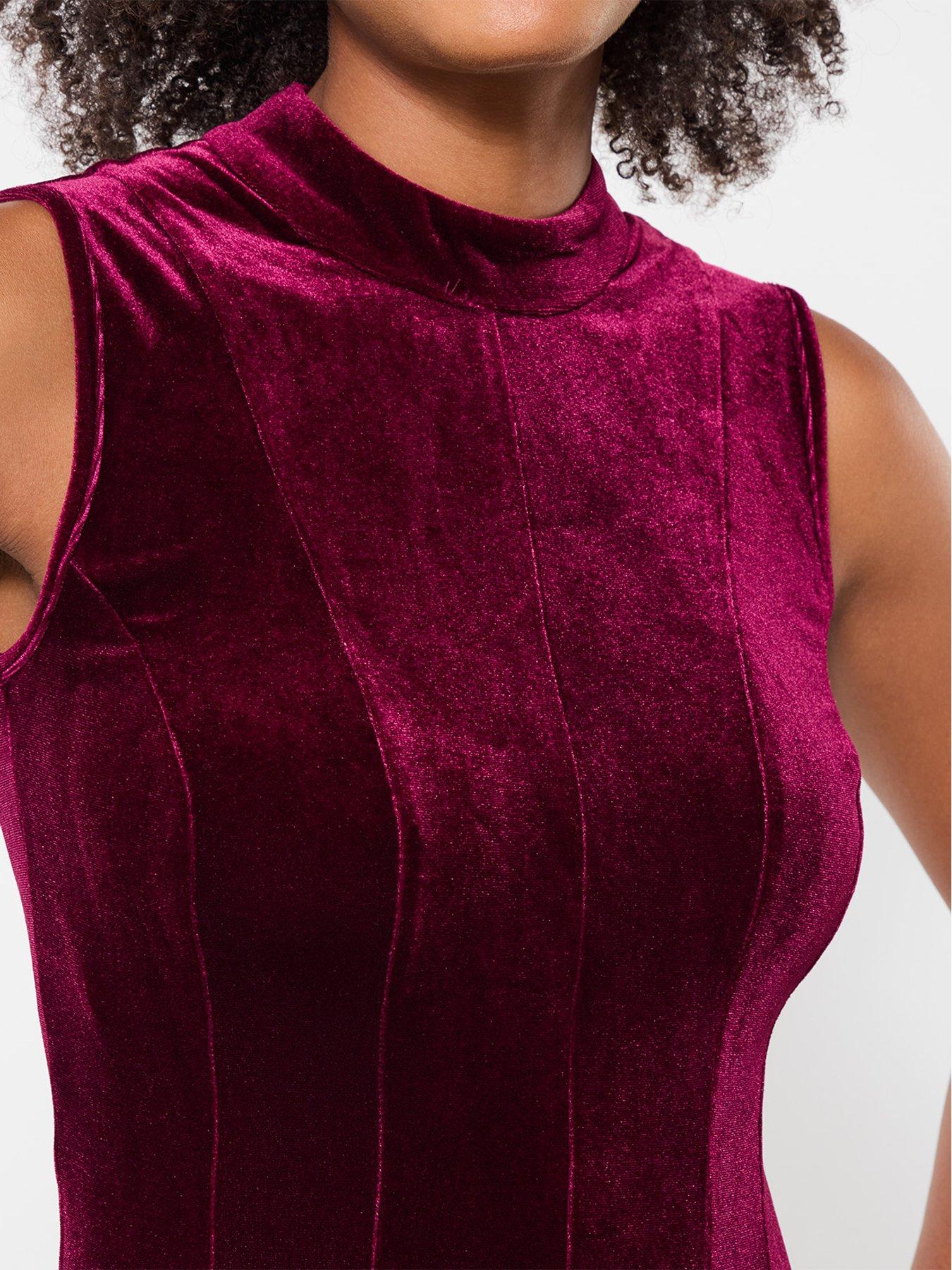 Image 5 of 7 of Joe Browns Tiah Panelled Velour Sleeveless Dress