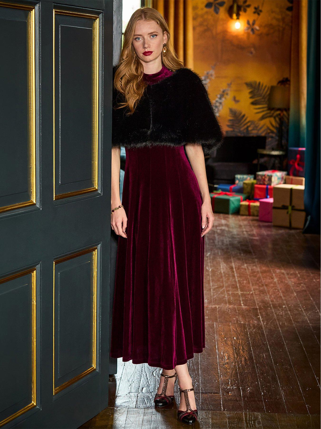 Image 6 of 7 of Joe Browns Tiah Panelled Velour Sleeveless Dress