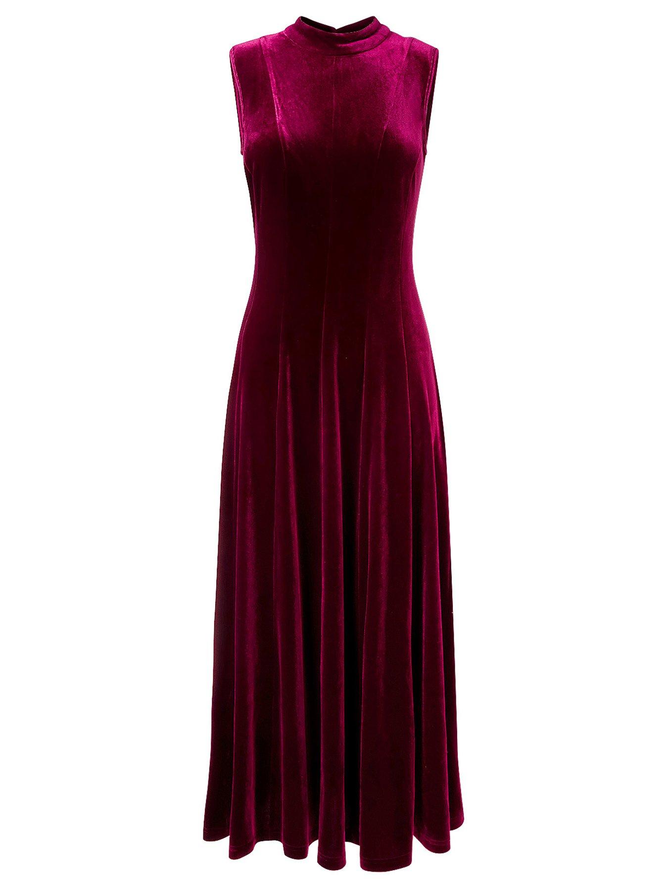 Image 7 of 7 of Joe Browns Tiah Panelled Velour Sleeveless Dress
