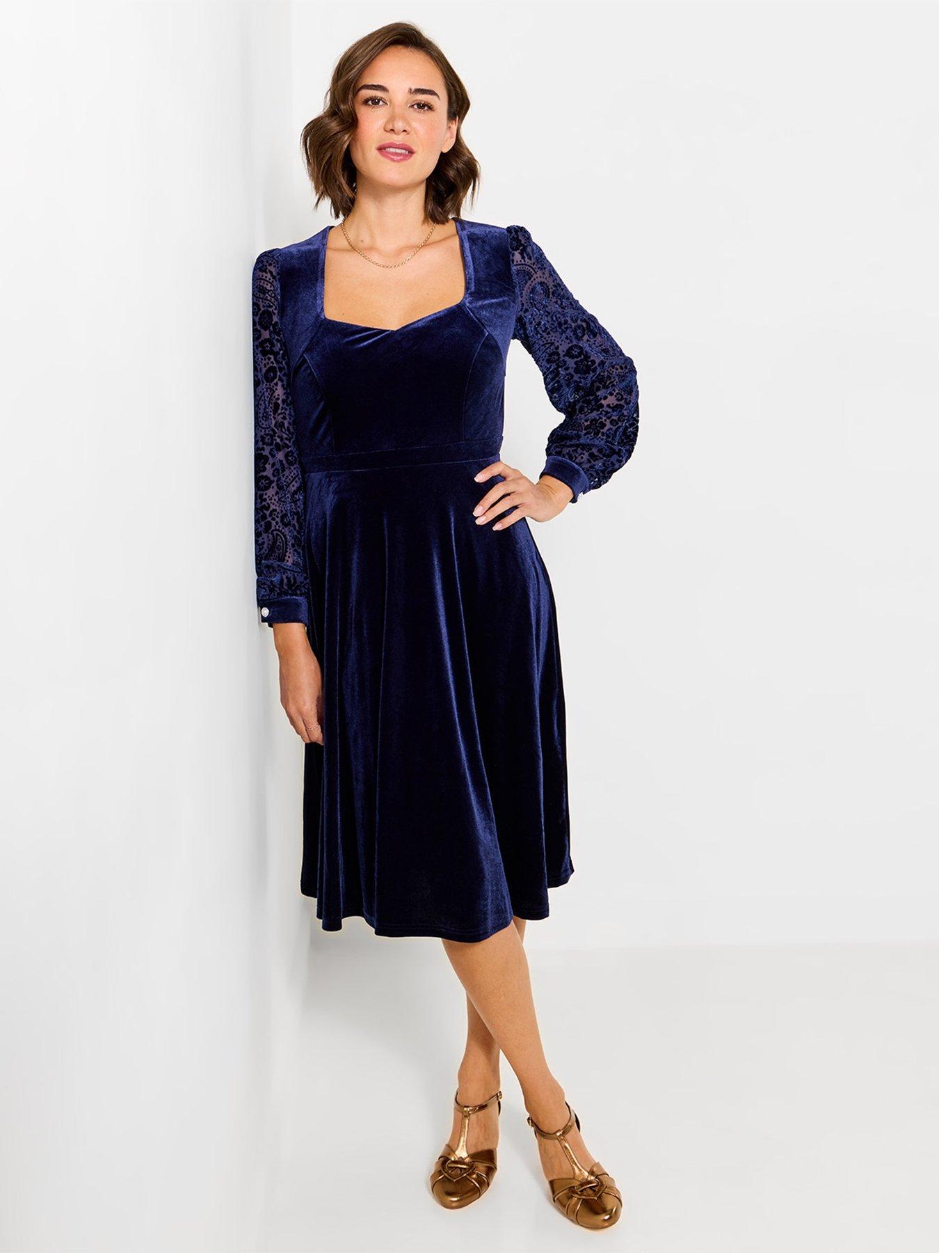 Image 1 of 5 of Joe Browns Darcie Sleeve Detail Velour Dress
