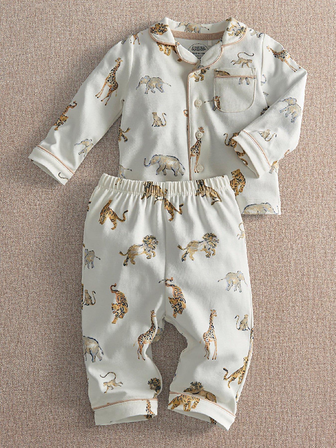 Mamas & Papas Baby Boys Safari Jersey Pyjamas - Blue