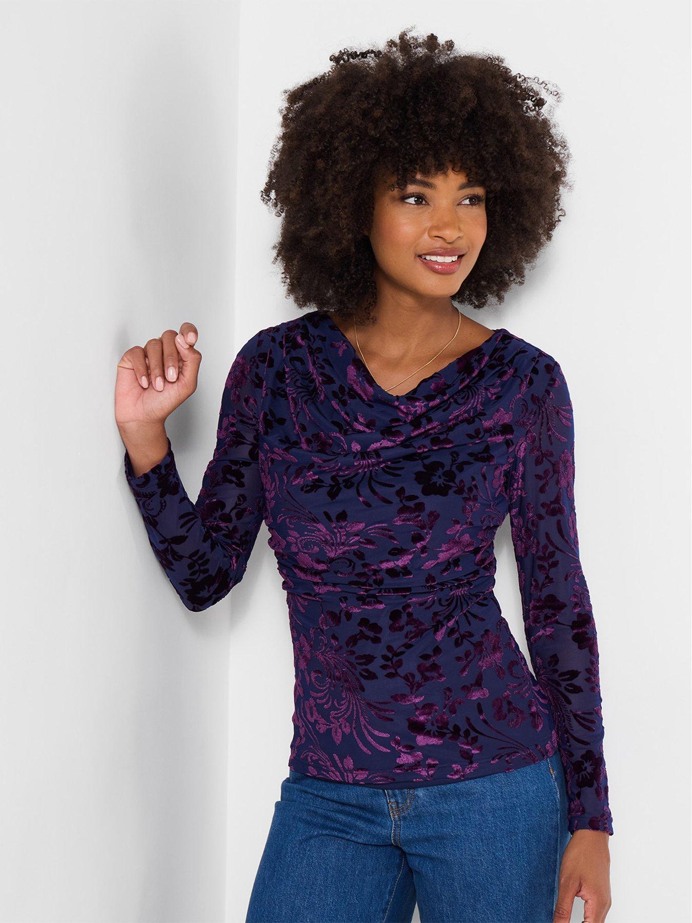 Image 2 of 7 of Joe Browns Devore Long Sleeve Top With Cowl Neck