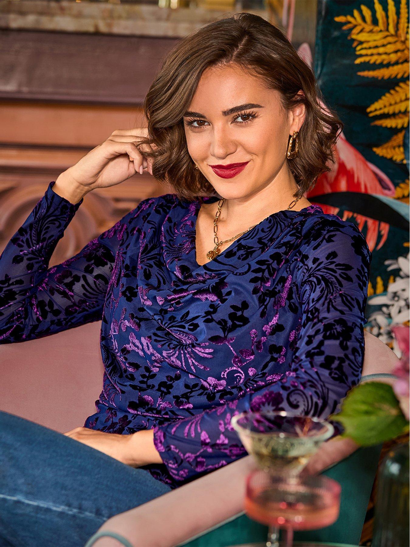 Image 6 of 7 of Joe Browns Devore Long Sleeve Top With Cowl Neck