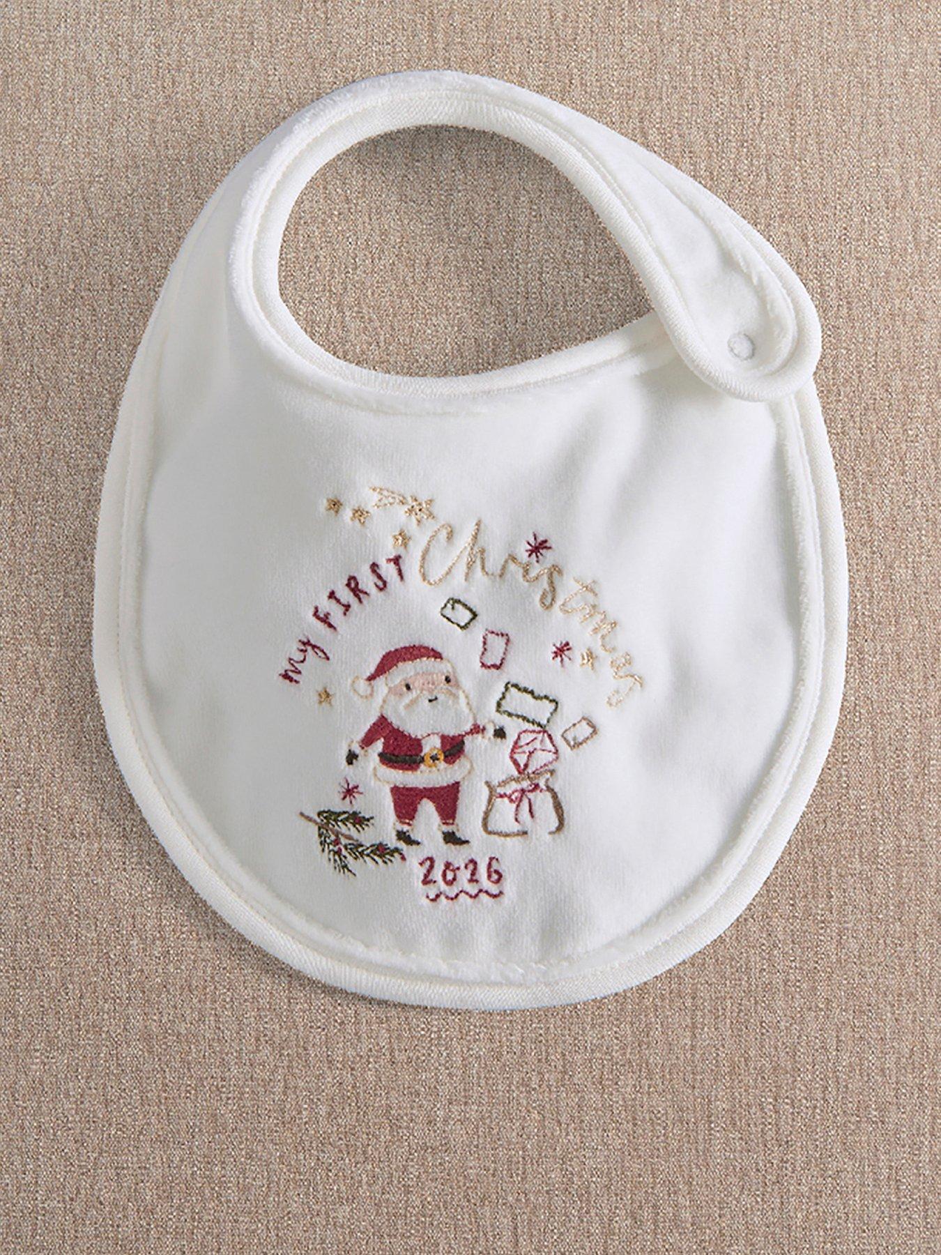 Mamas & Papas Unisex My First Christmas 2026 Bib - White