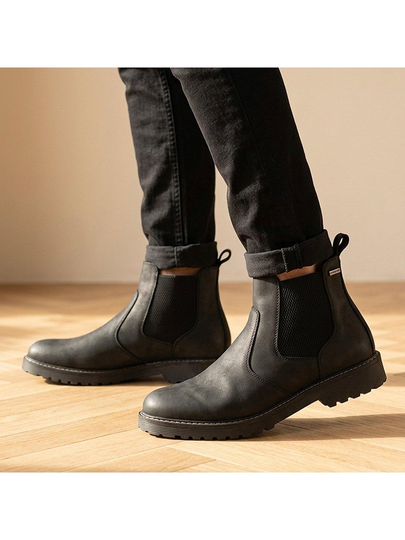 Image 6 of 6 of Jones Bootmaker Mens Hartlepool Leather Pull-On Chelsea Boots - Black