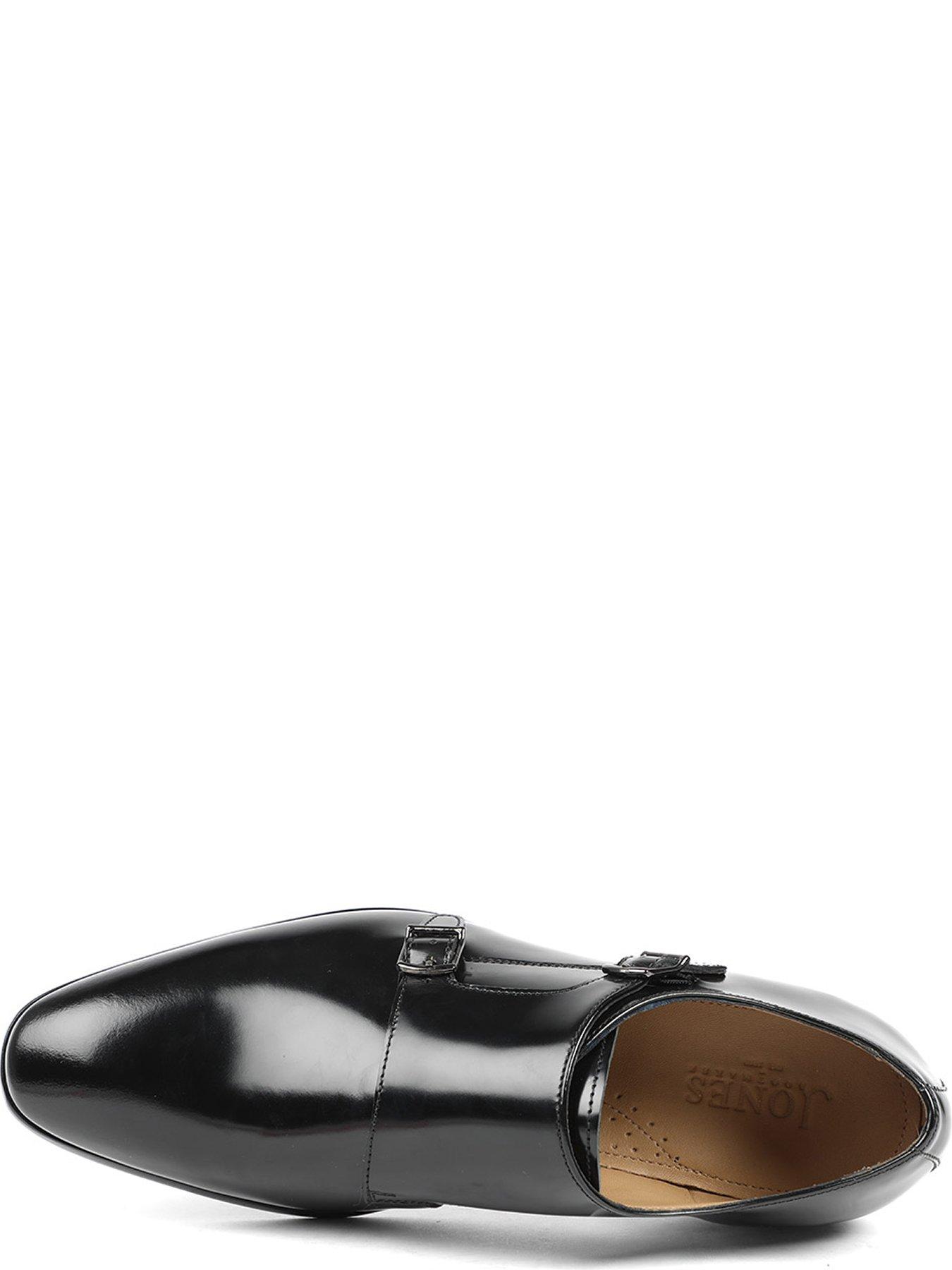 Image 4 of 6 of Jones Bootmaker Mens Naveen Double Monk Strap Leather Shoes - Black