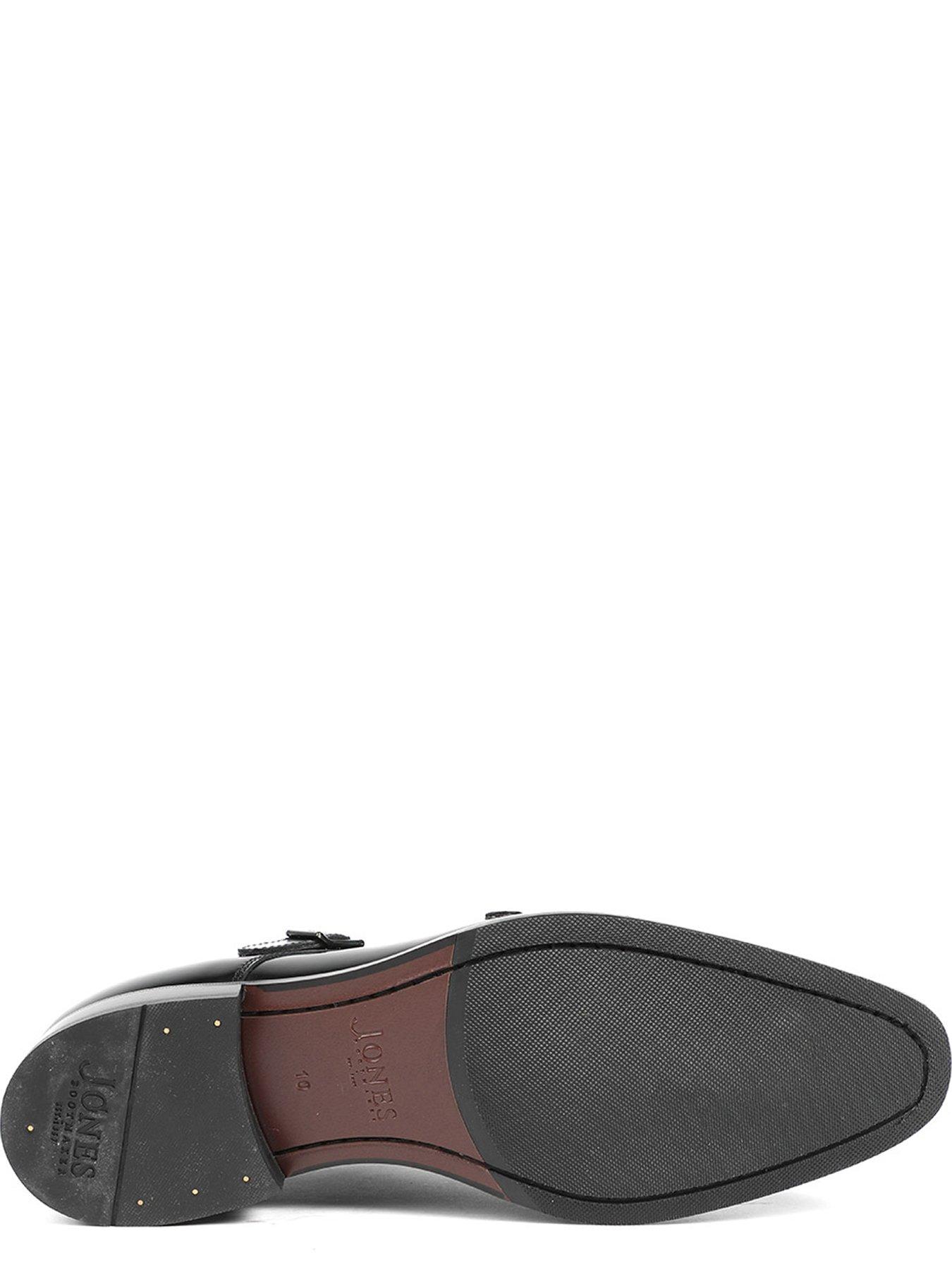 Image 5 of 6 of Jones Bootmaker Mens Naveen Double Monk Strap Leather Shoes - Black