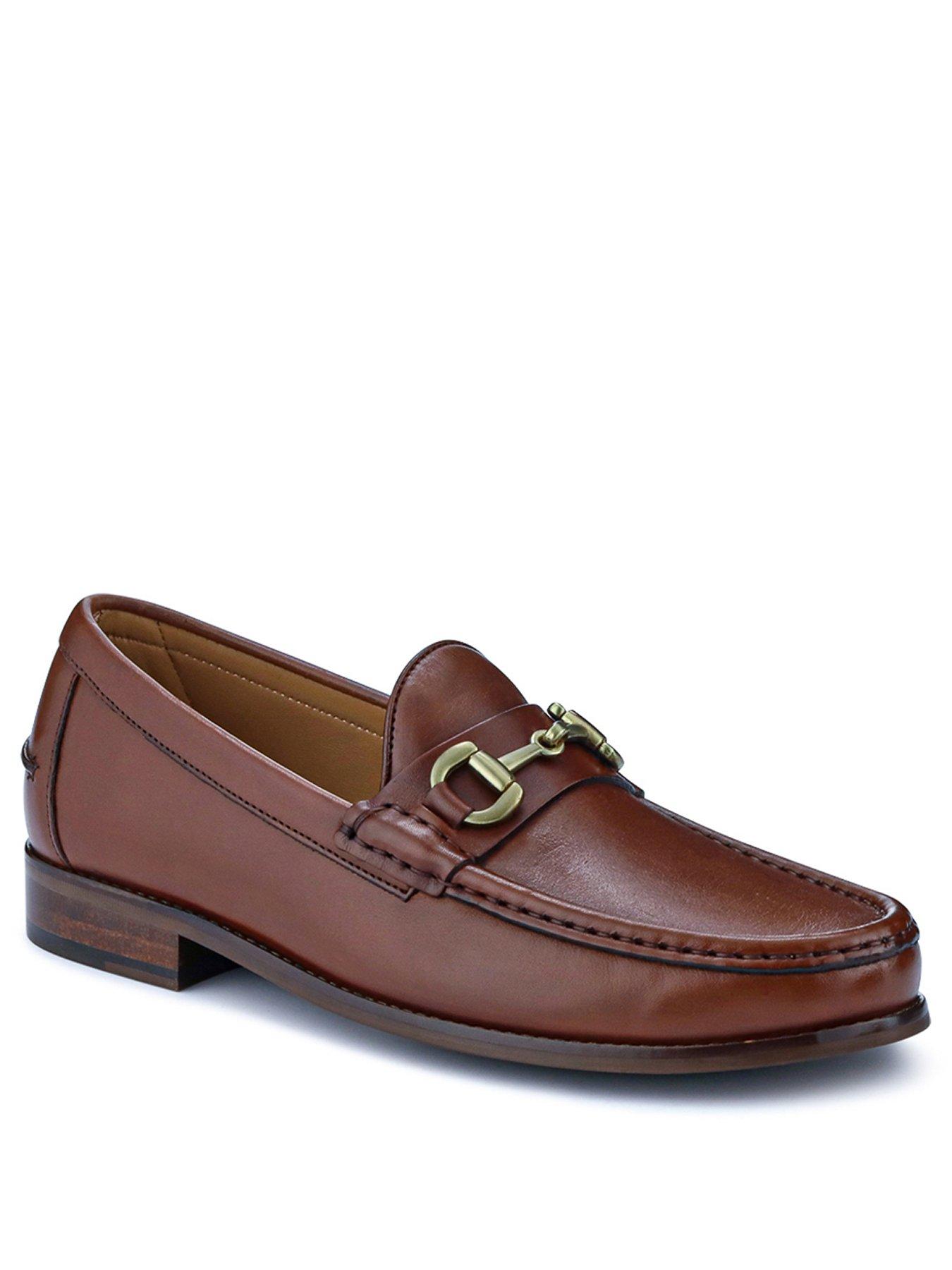 Image 2 of 6 of Jones Bootmaker Mens Roan Leather Snaffle Trim Loafers - Brown
