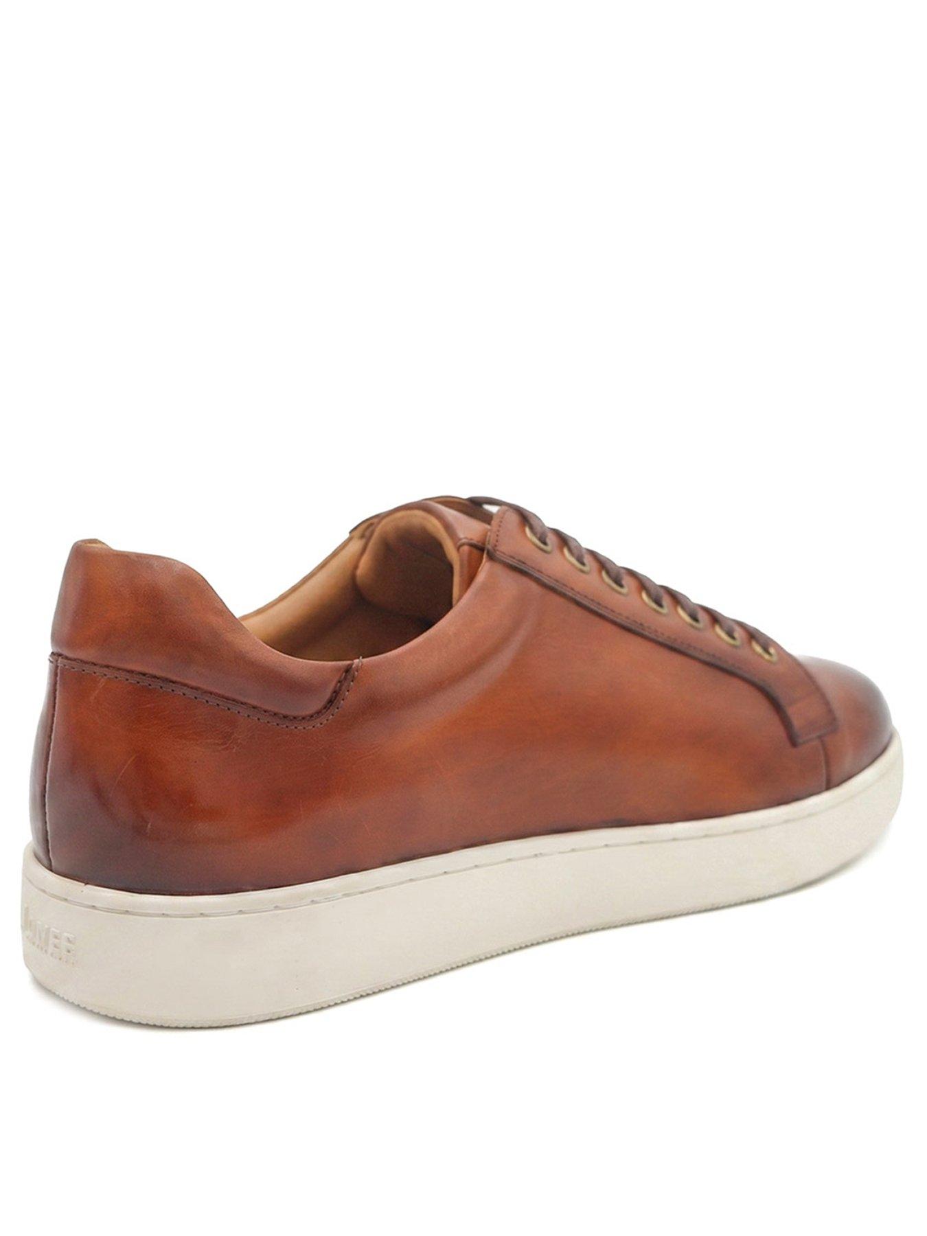 Image 3 of 6 of Jones Bootmaker Mens Simon Wide Fit Leather Lace-Up Trainers - Brown