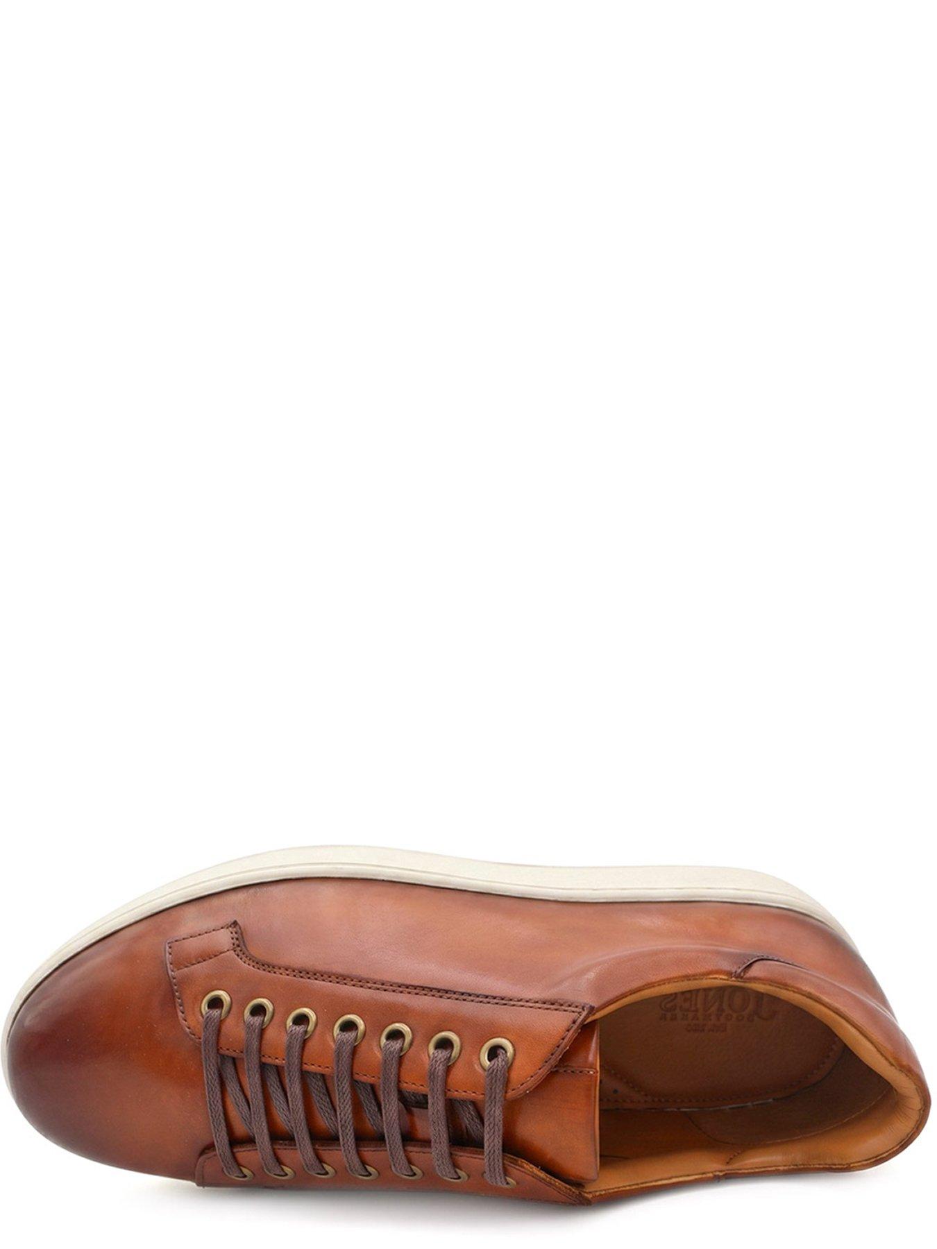 Image 4 of 6 of Jones Bootmaker Mens Simon Wide Fit Leather Lace-Up Trainers - Brown