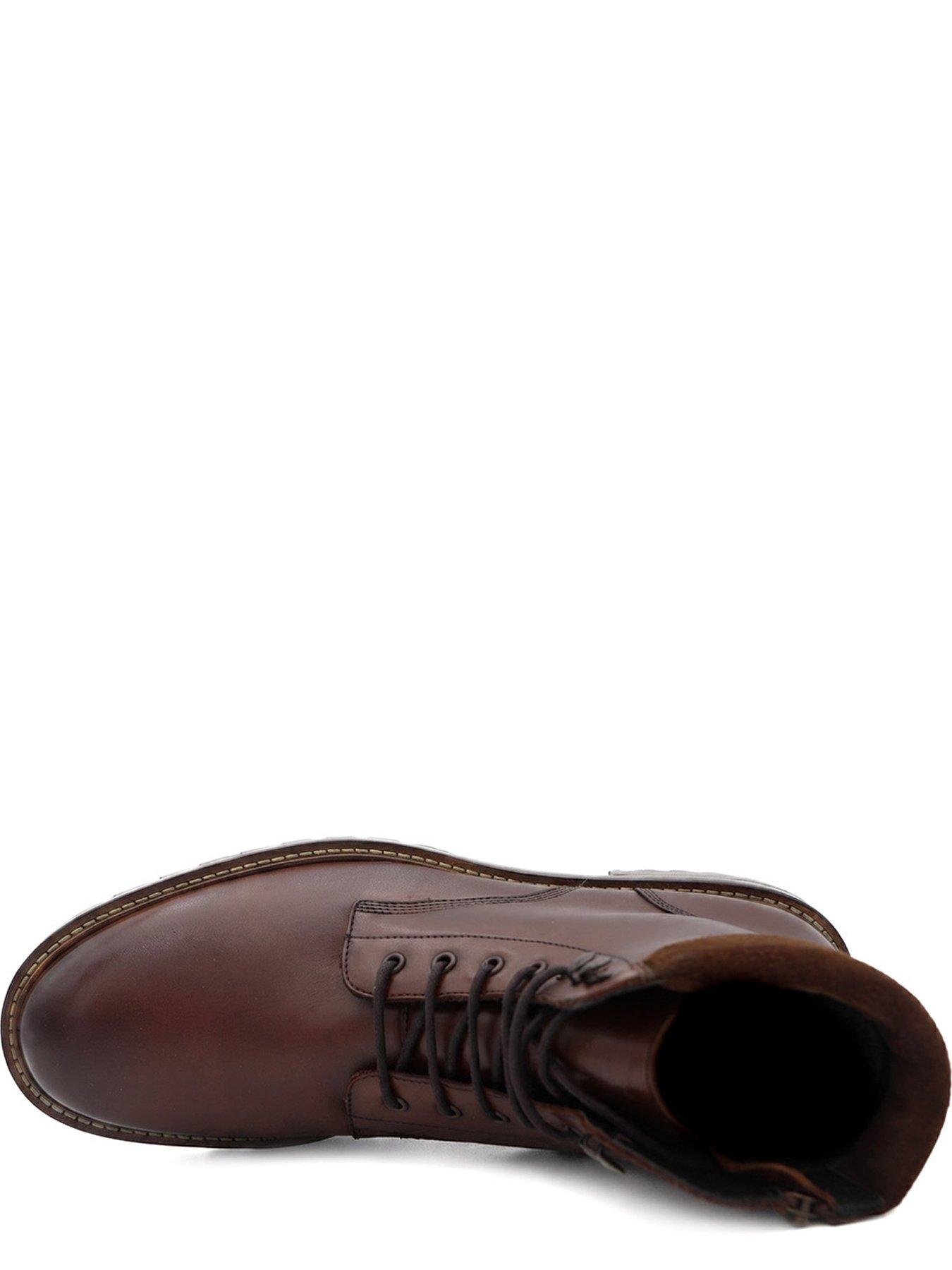 Image 4 of 6 of Jones Bootmaker Mens Dalmazio Leather Lace-Up Zip Boots - Brown