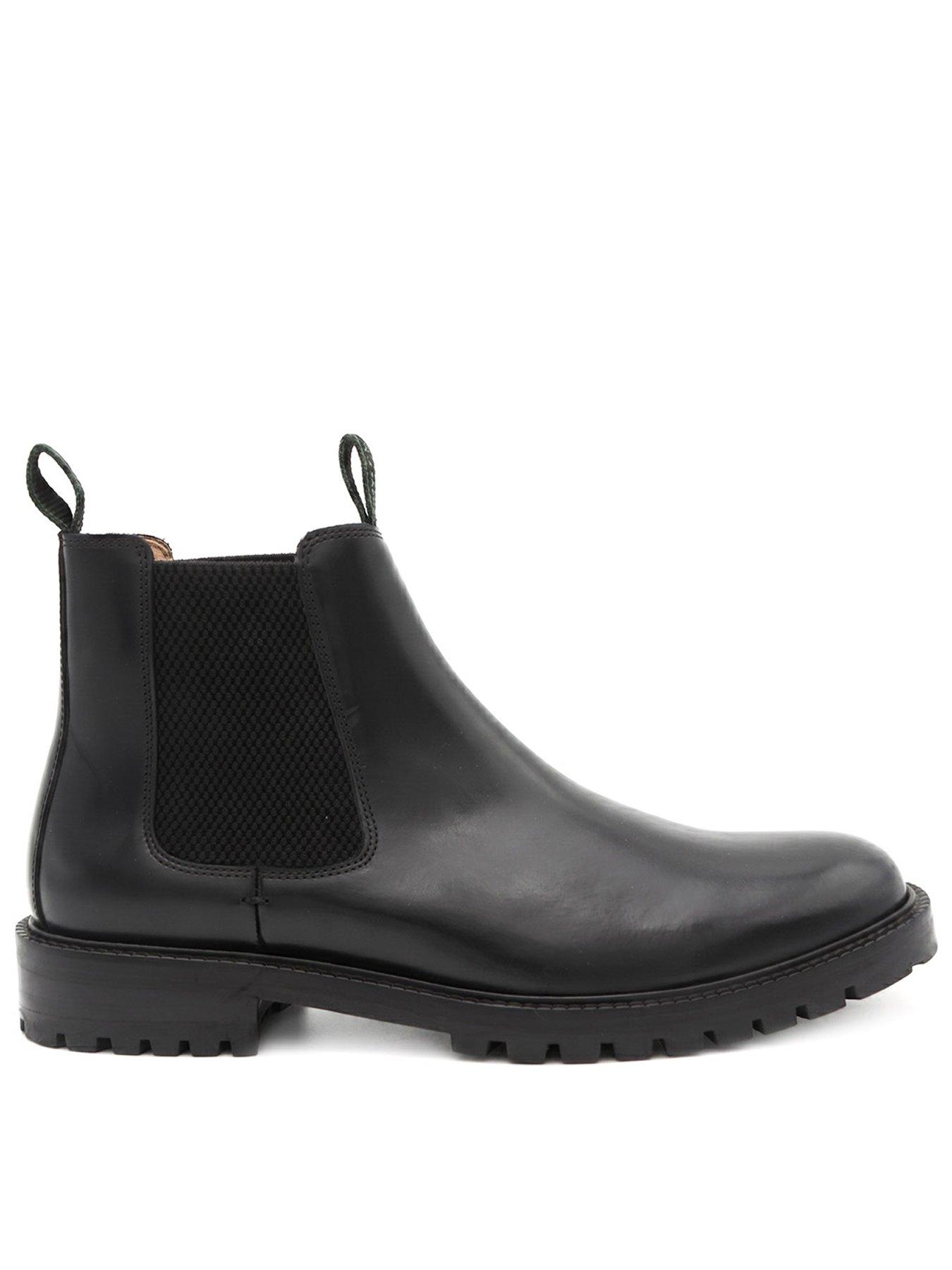 Image 1 of 6 of Jones Bootmaker Mens Damone Leather Lug Sole Chelsea Boots - Black