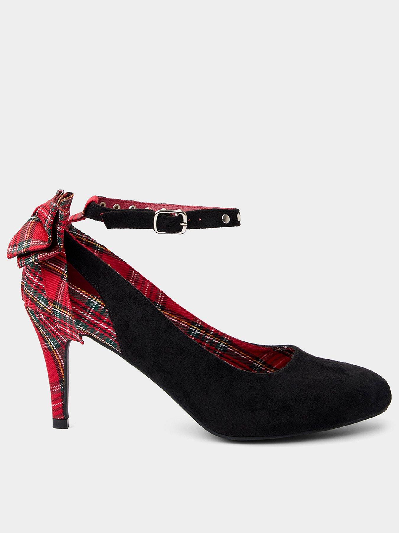 Image 1 of 6 of Joe Browns Tara Tartan Bow Heeled Shoes