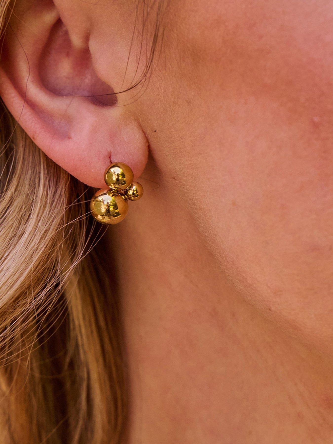 Image 3 of 3 of Ava & Sky Ava &amp; Sky Womens Bubble Cluster Stud Earrings - Gold
