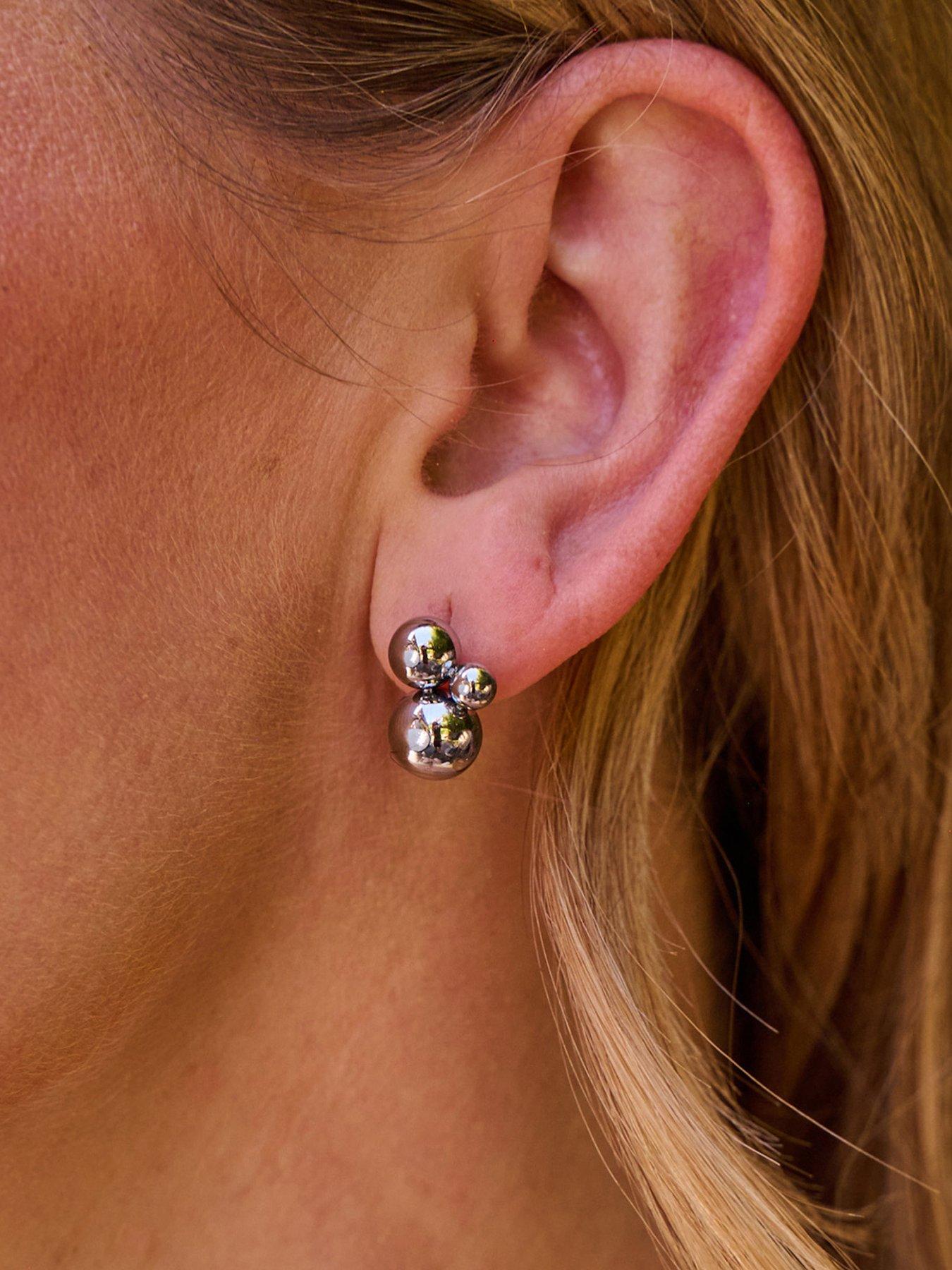 Image 3 of 3 of Ava & Sky Ava &amp; Sky Womens Bubble Cluster Stud Earrings - Silver