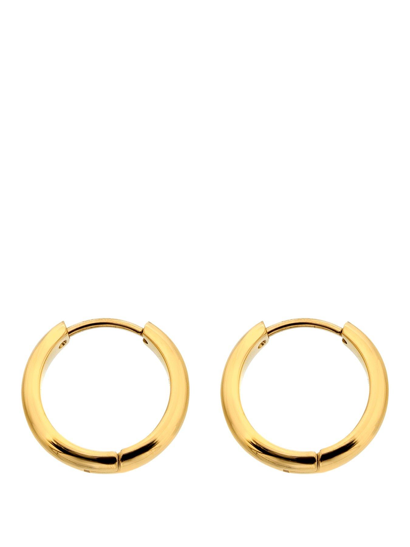 Image 1 of 3 of Ava & Sky Ava &amp; Sky Womens Classic Chunky Hinged Hoop Earrings - Gold