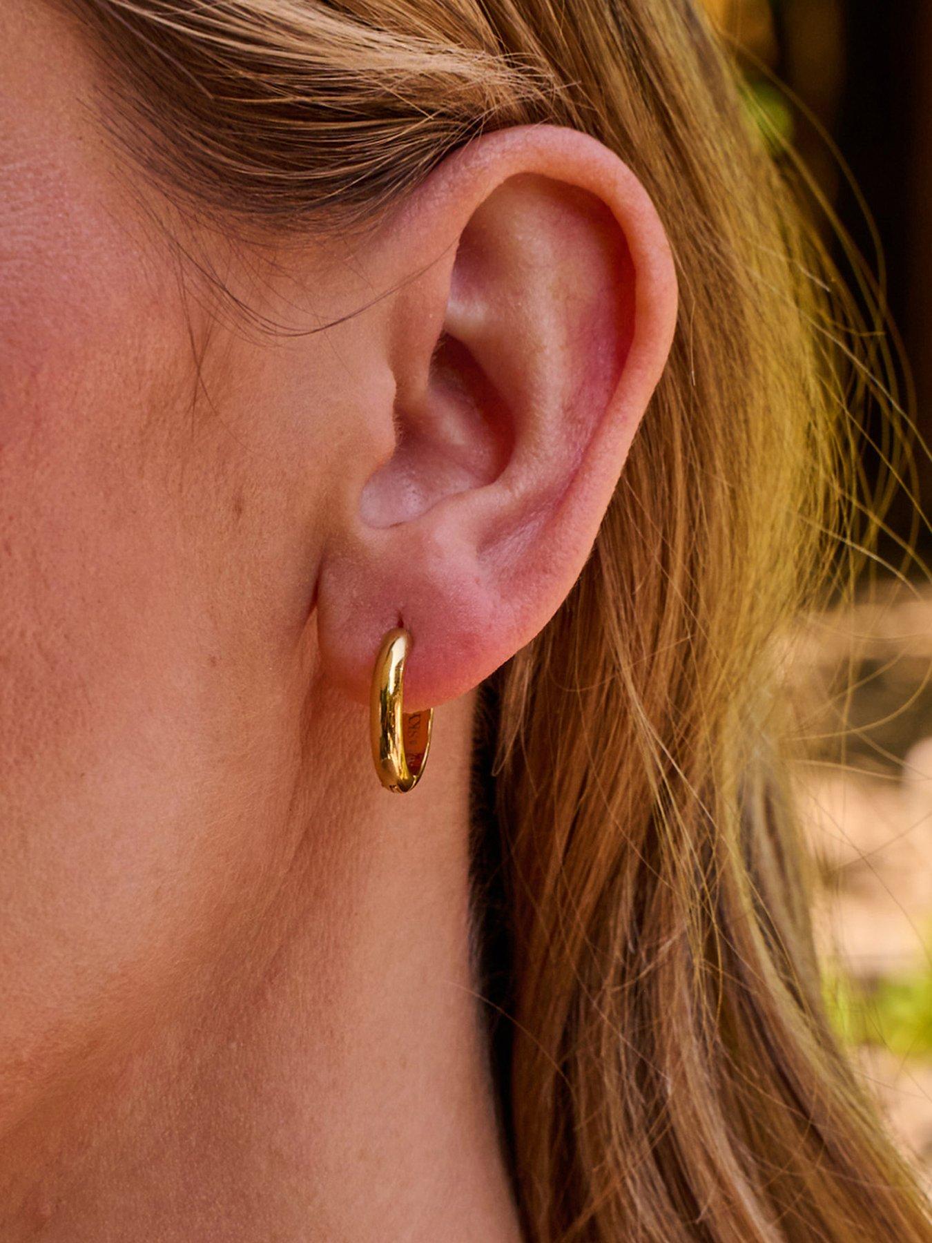 Image 3 of 3 of Ava & Sky Ava &amp; Sky Womens Classic Chunky Hinged Hoop Earrings - Gold