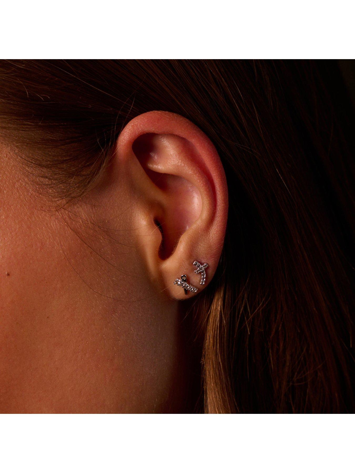 Image 3 of 3 of Hot Diamonds Curved Cross Earrings