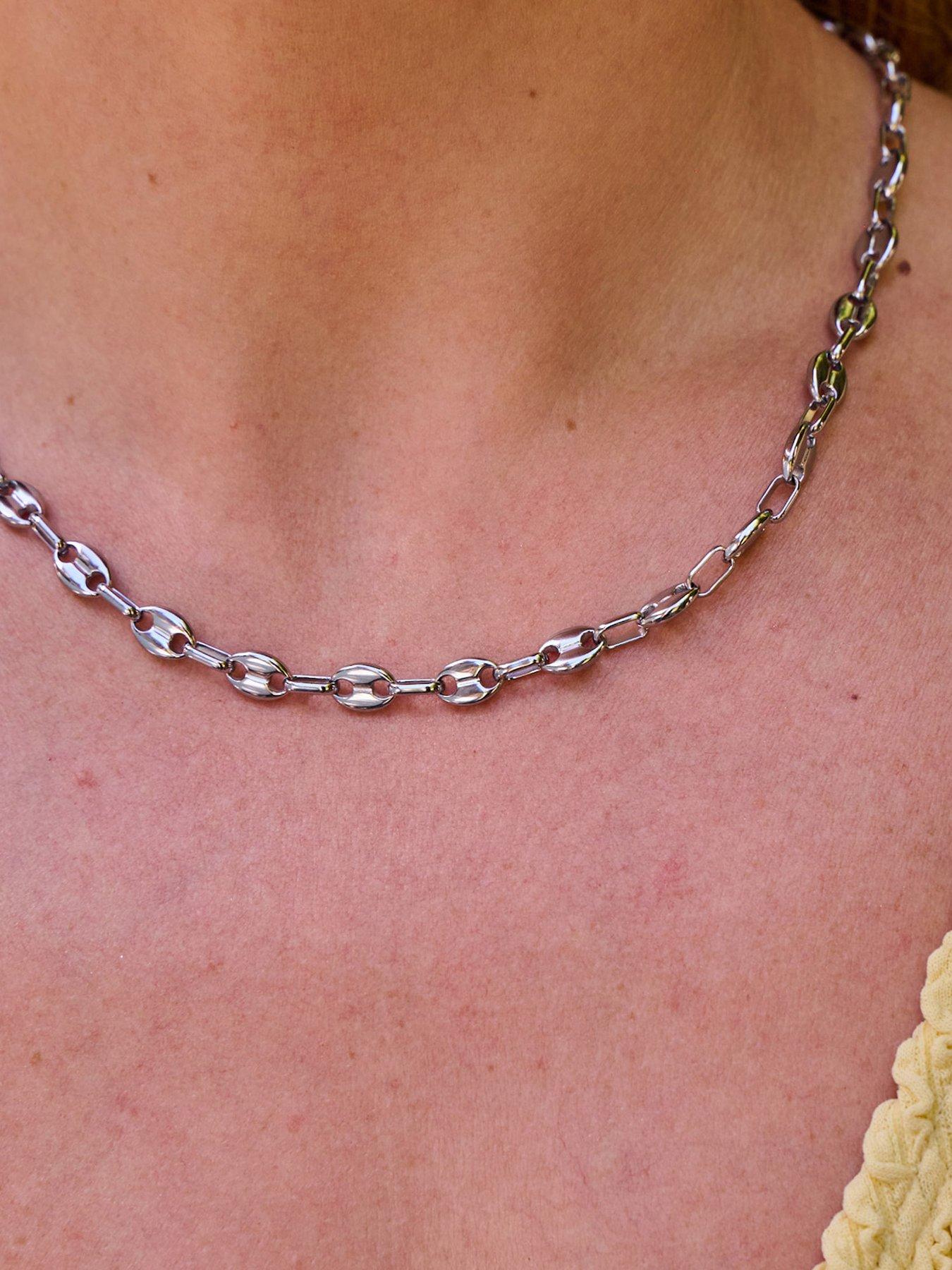 Image 3 of 3 of Ava & Sky Ava &amp; Sky Womens Coffee Bean Polished Adjustable Necklace - Silver