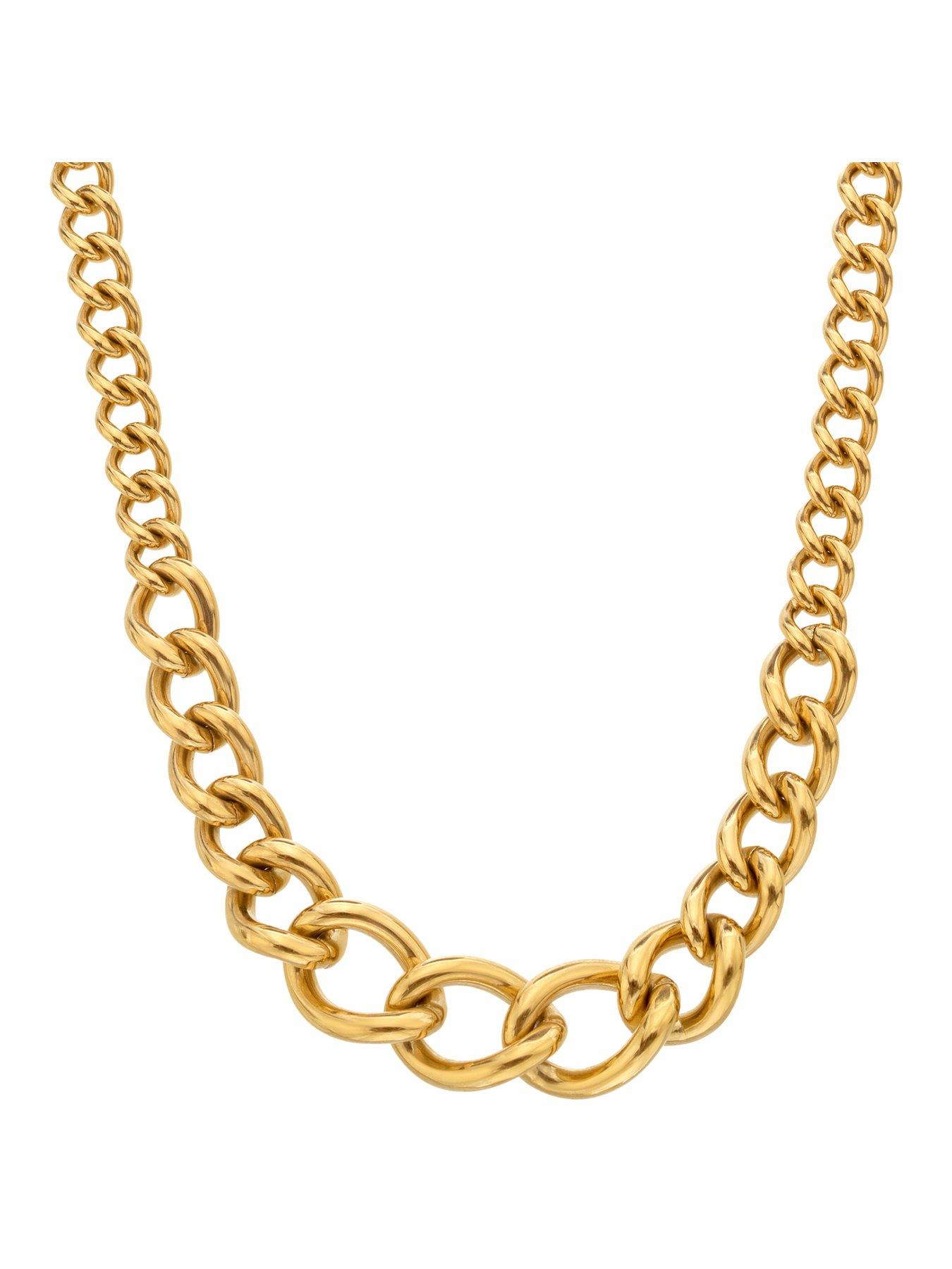 Image 1 of 3 of Ava & Sky Ava &amp; Sky Womens Graduated Chunky Link Chain Necklace - Gold