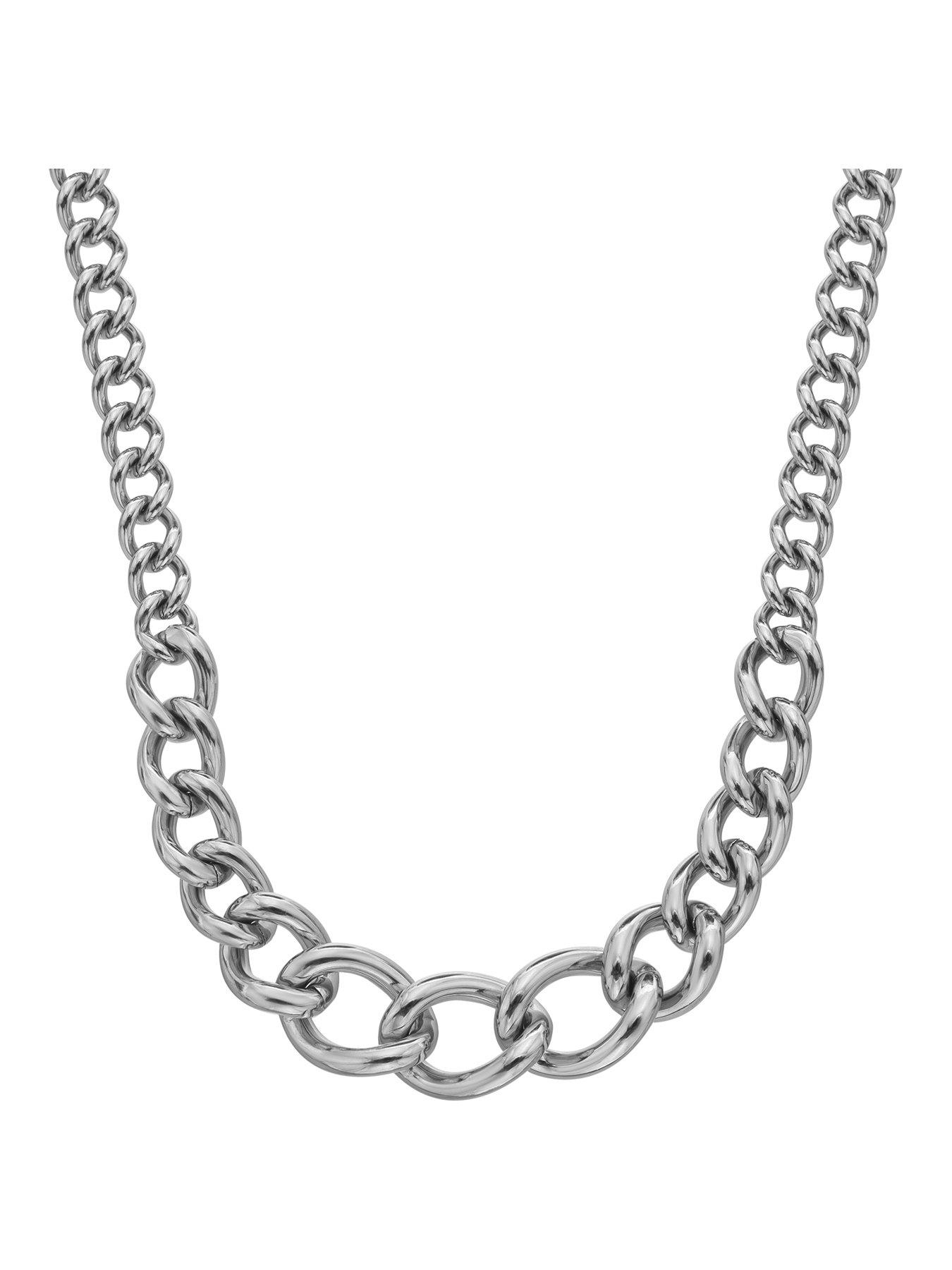 Image 1 of 3 of Ava & Sky Graduated Link Chunky Chain Necklace - Silver