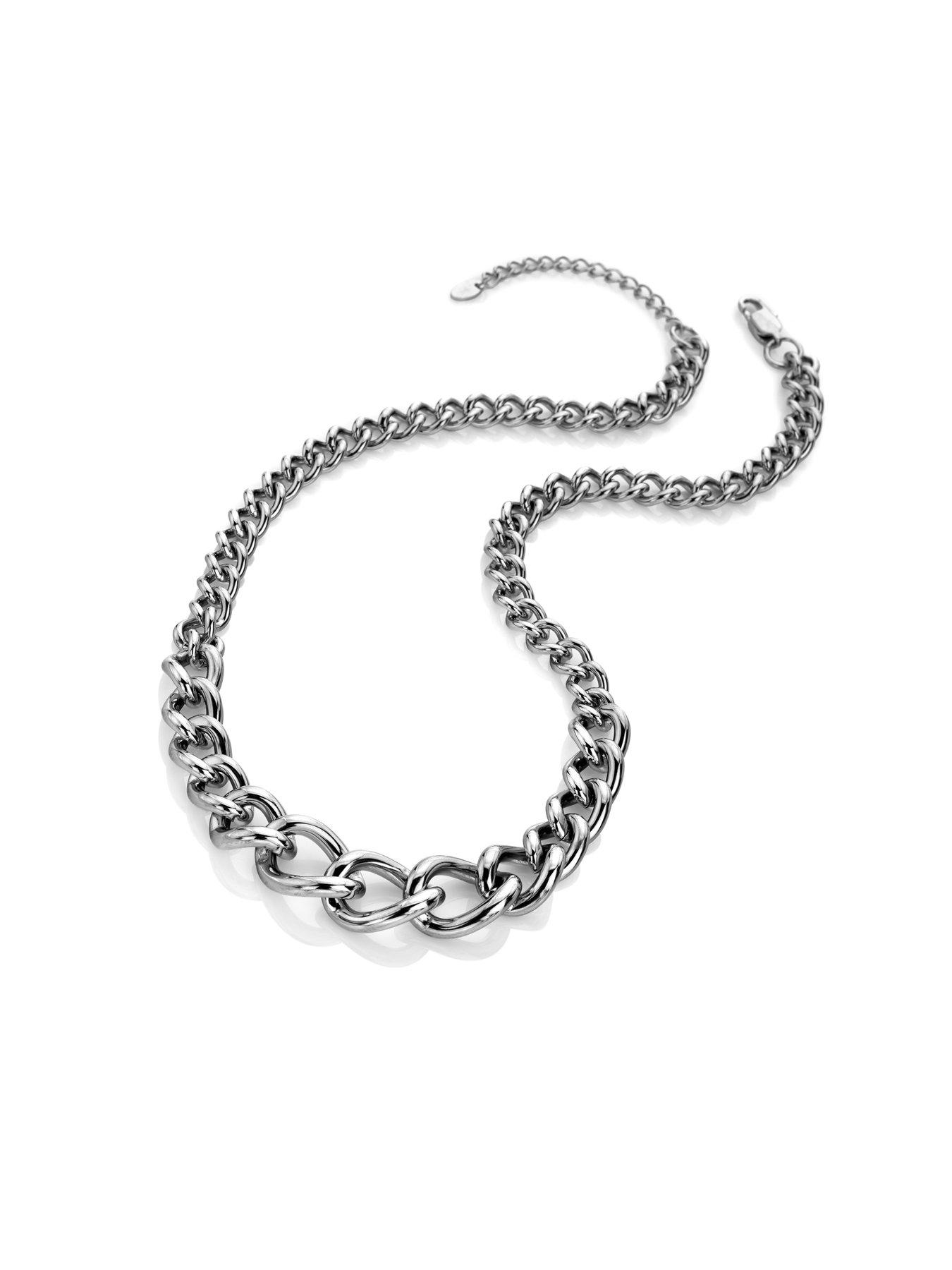 Image 2 of 3 of Ava & Sky Graduated Link Chunky Chain Necklace - Silver
