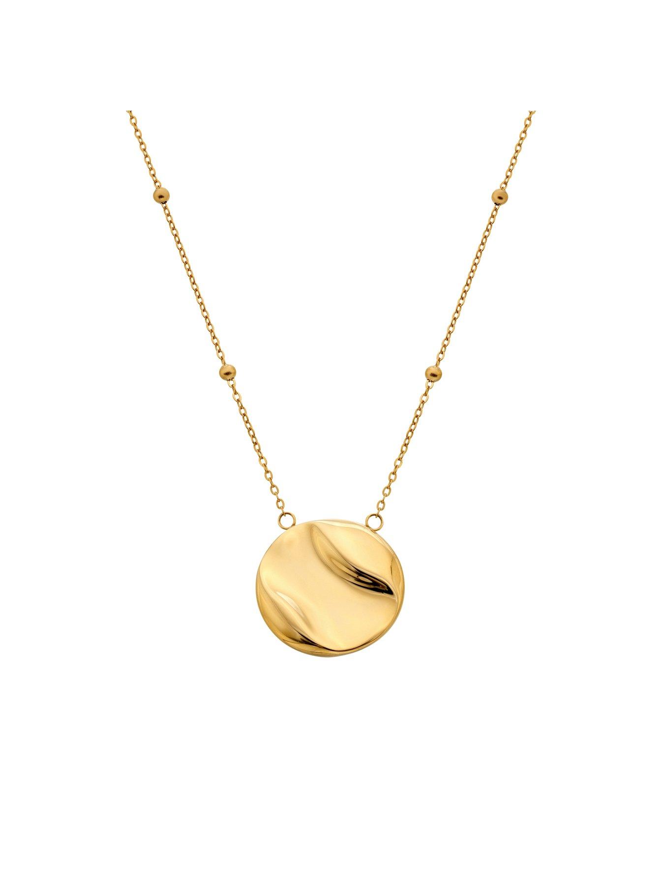 Image 3 of 3 of Ava & Sky Womens Disc Adjustable Beaded Chain Necklace - Gold