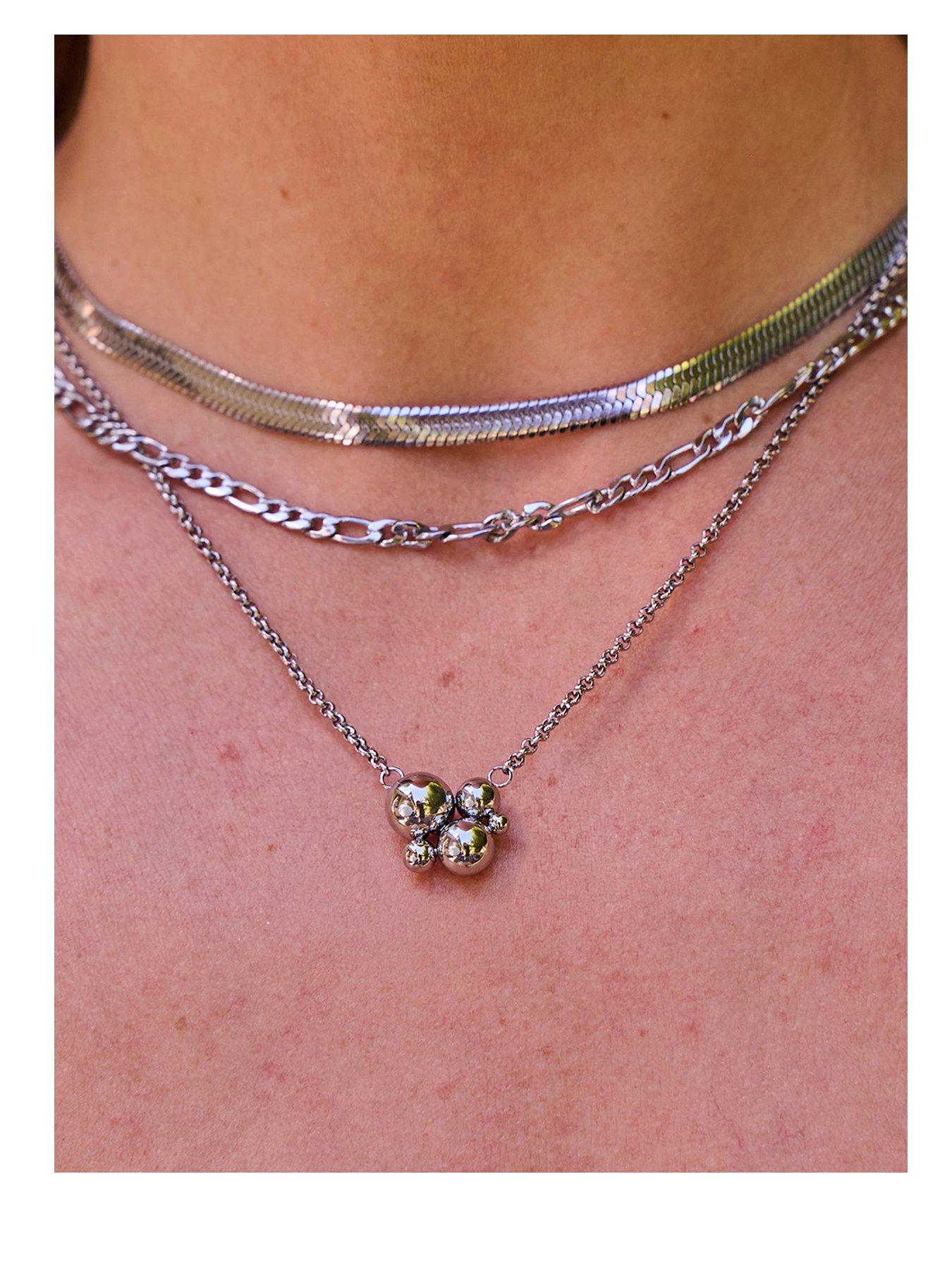 Image 1 of 2 of Ava & Sky Womens Snake Chain Waterproof Necklace - Silver