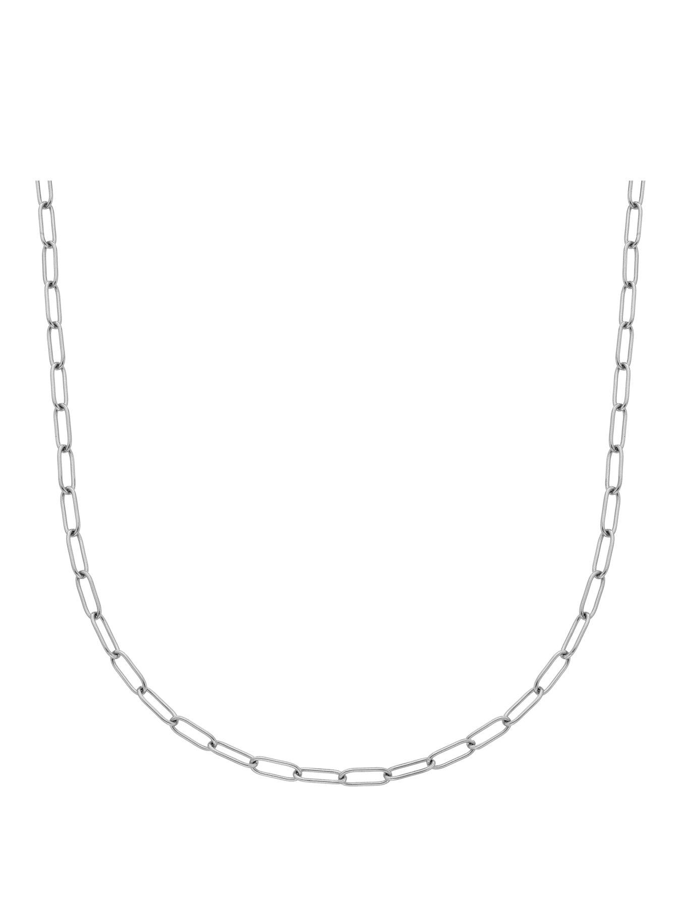 Image 1 of 3 of Ava & Sky Womens Paperclip Lightweight Layering Necklace - Silver