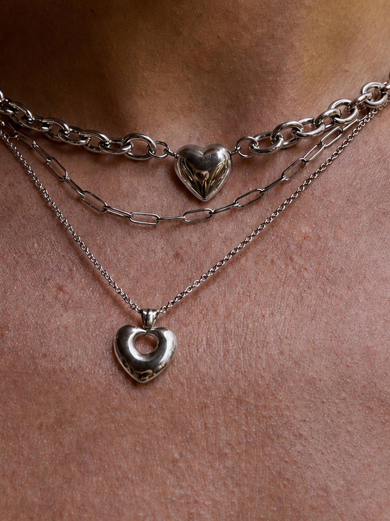 Image 3 of 3 of Ava & Sky Womens Paperclip Lightweight Layering Necklace - Silver