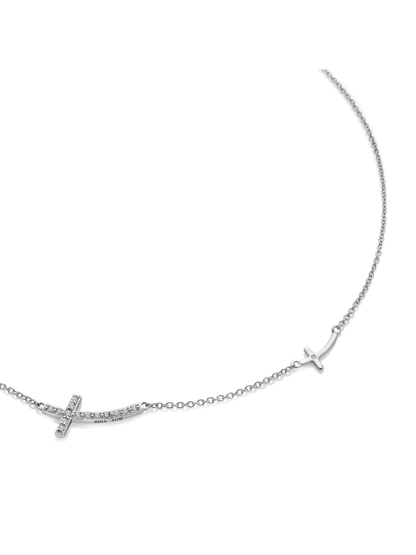 Image 2 of 4 of Hot Diamonds Curved Cross Necklace