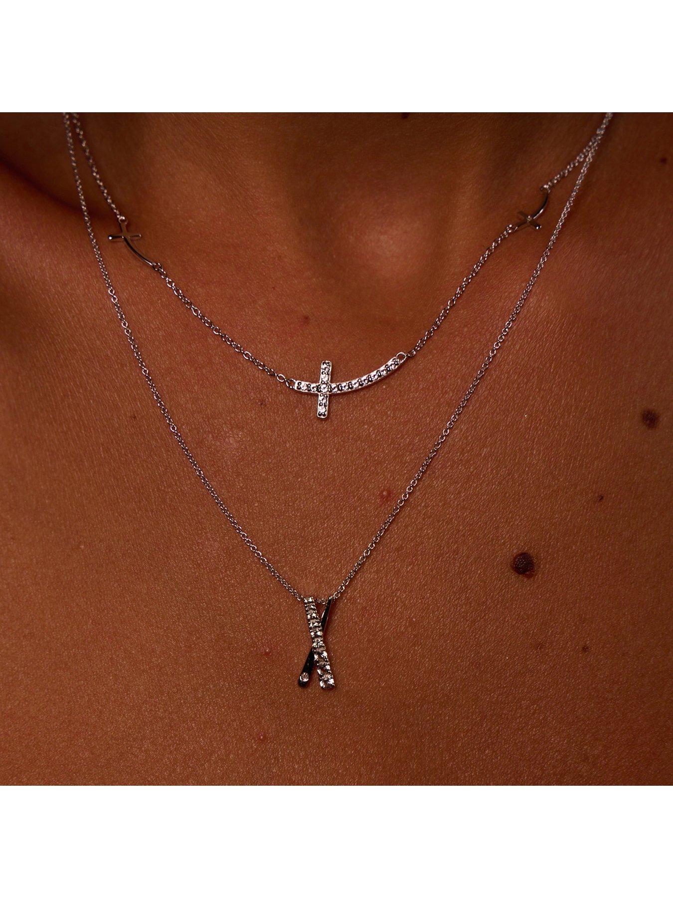 Image 3 of 4 of Hot Diamonds Curved Cross Necklace