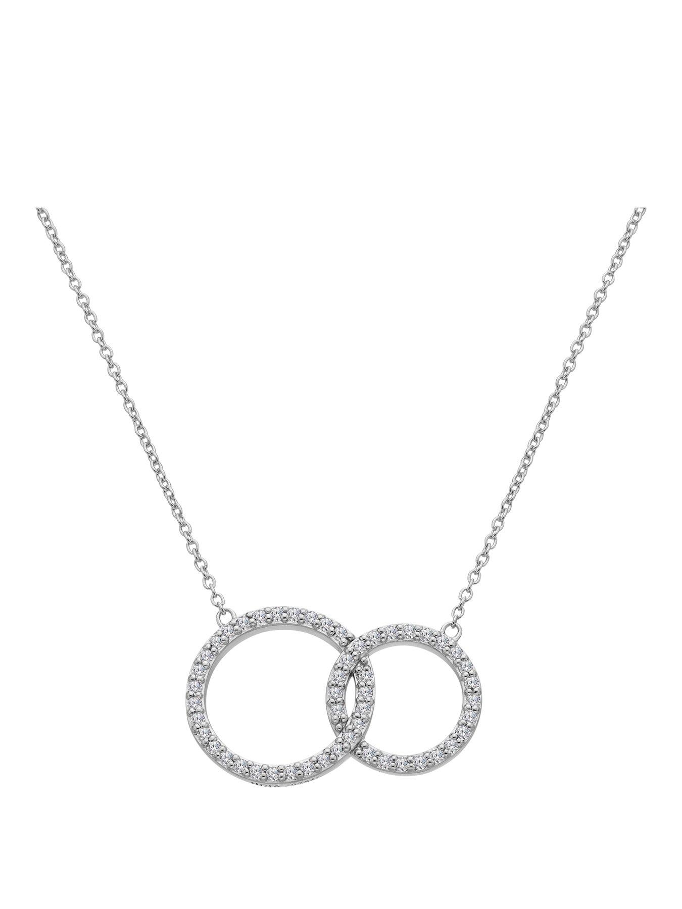Image 1 of 3 of Hot Diamonds Interlocking White Topaz Necklace