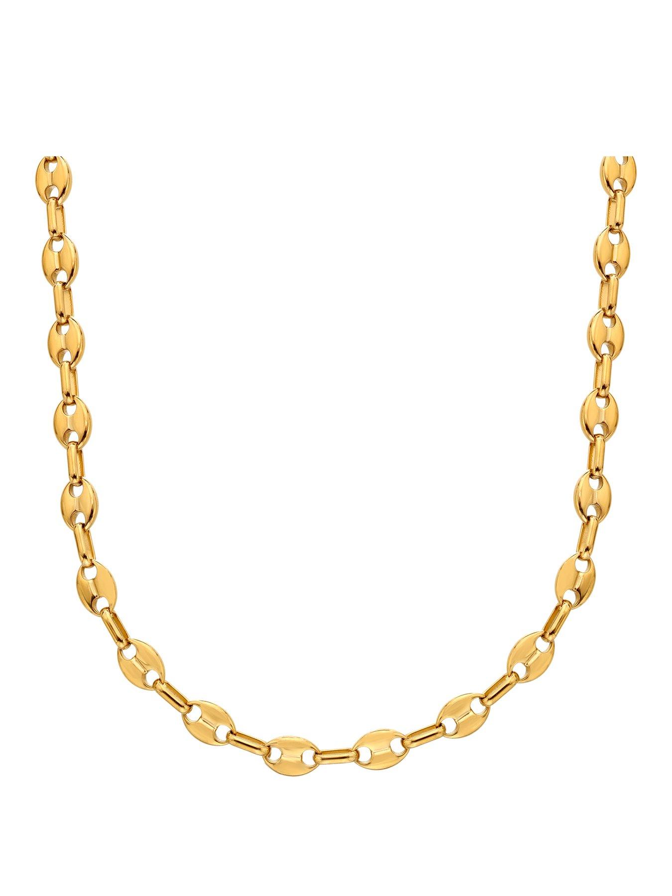 Image 1 of 3 of Ava & Sky Womens Coffee Bean Adjustable Lobster Clasp Chain Necklace - Gold