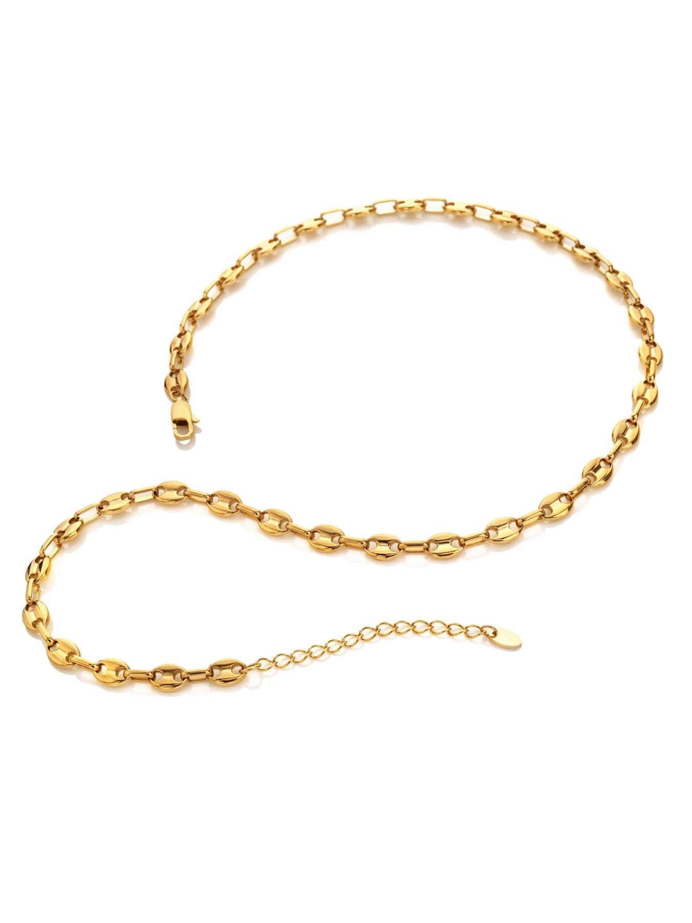 Image 2 of 3 of Ava & Sky Womens Coffee Bean Adjustable Lobster Clasp Chain Necklace - Gold