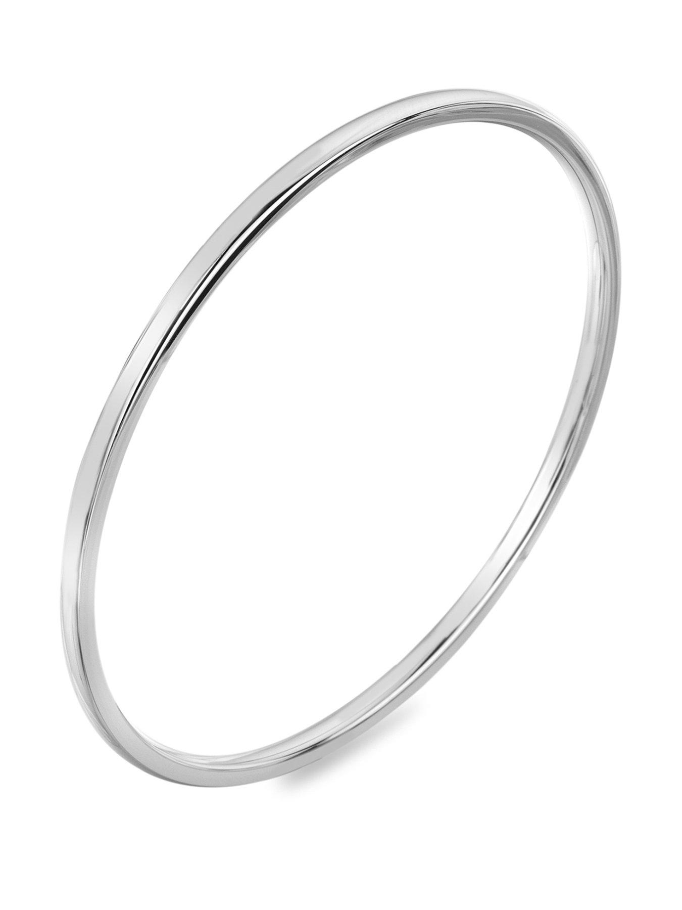 Image 1 of 3 of Ava & Sky Womens Slip Over 3mm Polished Bangle - Silver