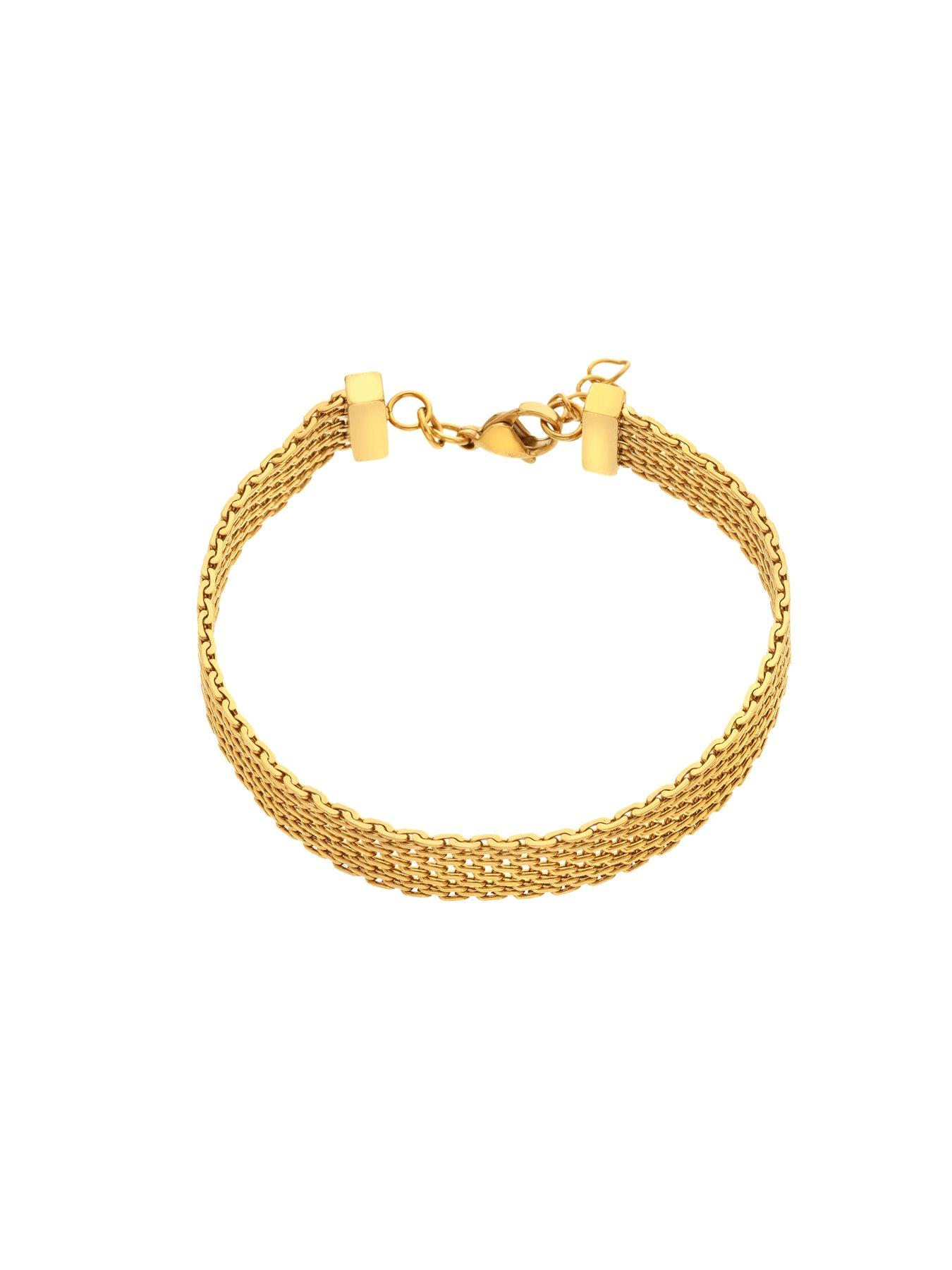 Image 3 of 3 of Ava & Sky Womens Mesh Wide Chain Waterproof Bracelet - Gold