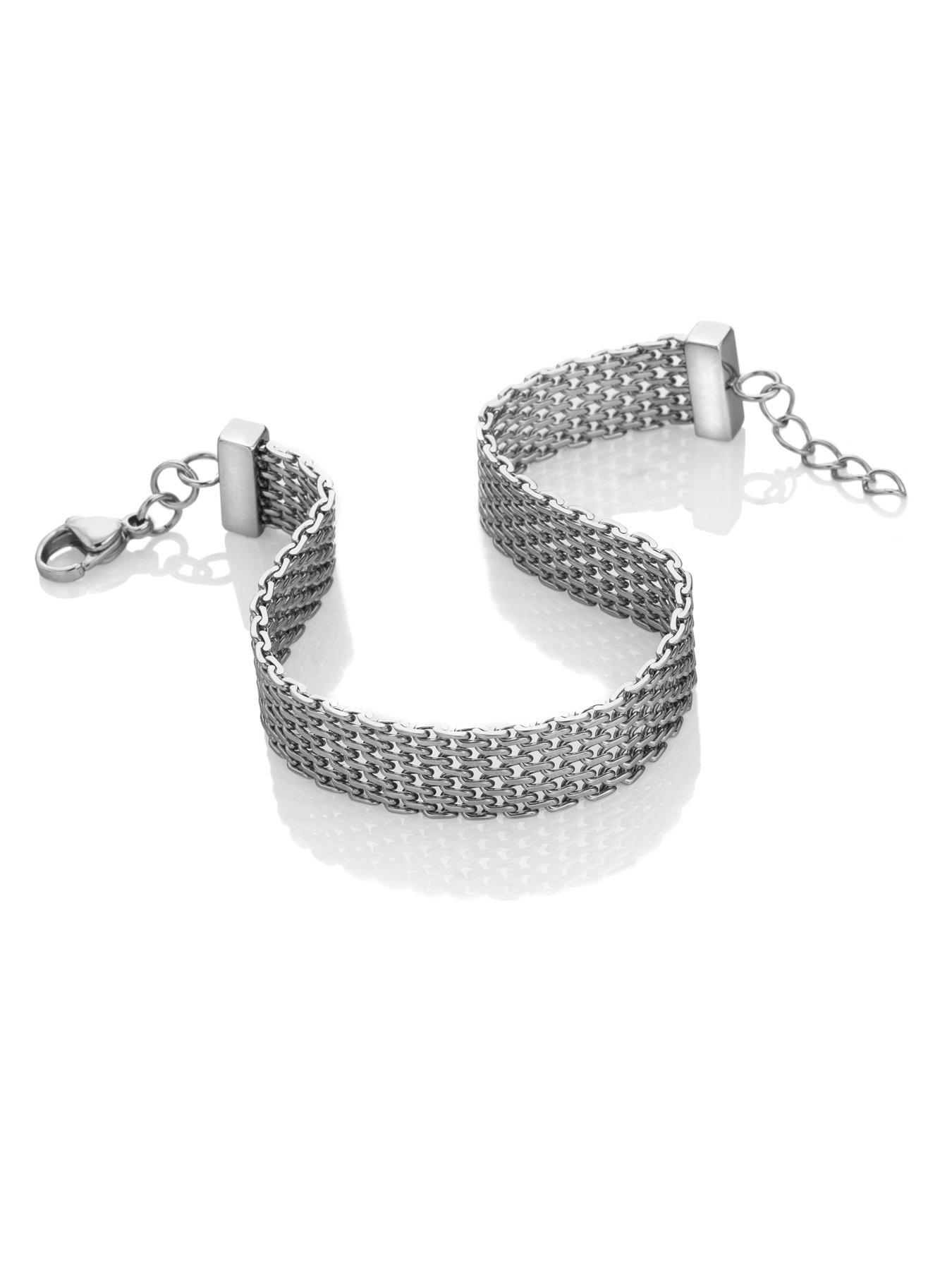 Image 2 of 3 of Ava & Sky Womens Multi-Row Mesh Extender Chain Bracelet - Silver