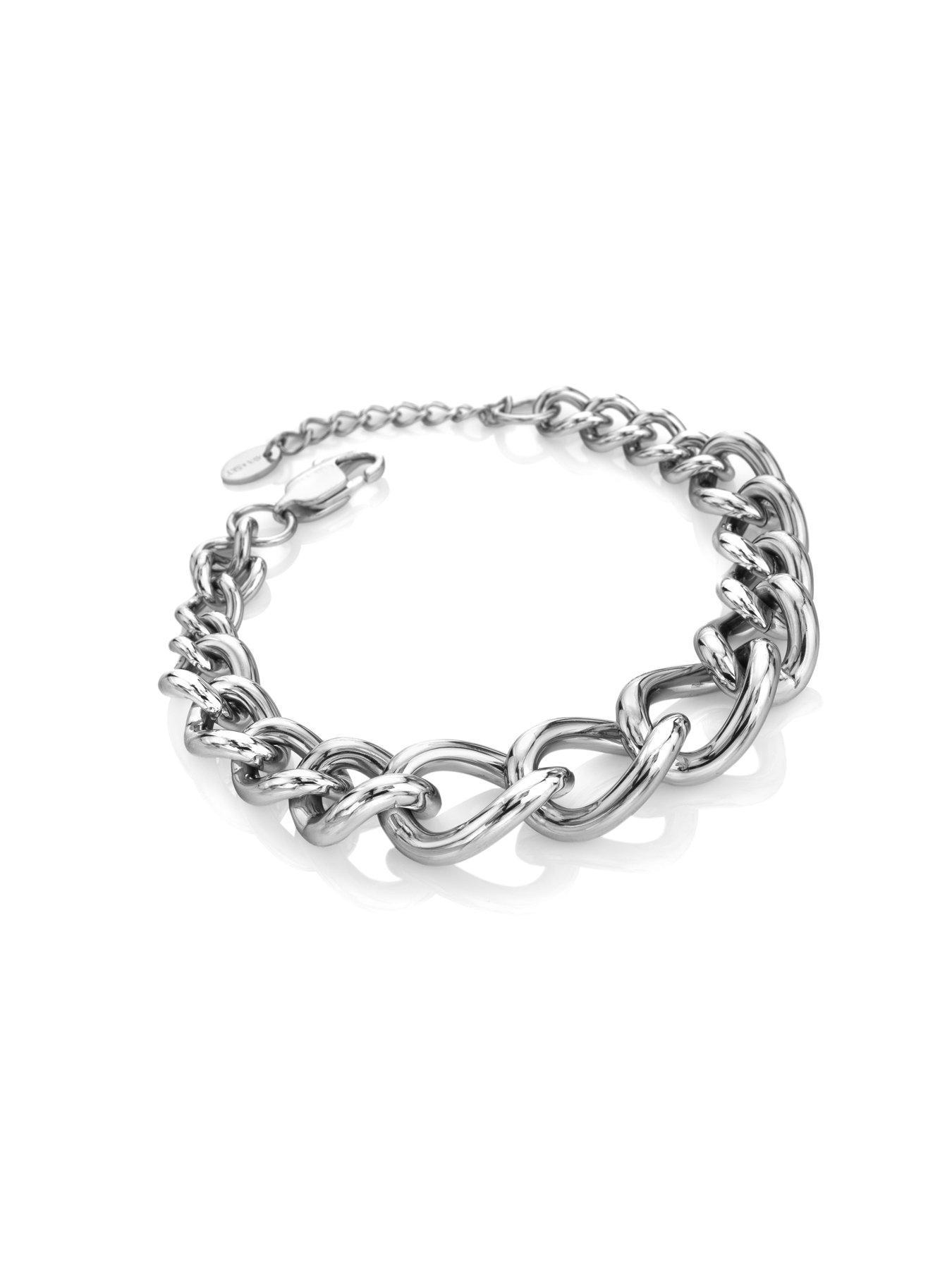 Image 2 of 3 of Ava & Sky Womens Graduated Chunky Link Chain Bracelet - Silver