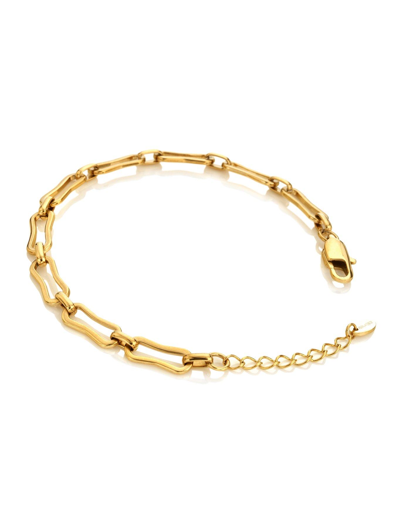 Image 2 of 3 of Ava & Sky Womens Paperclip Polished Gold-Tone Extender Bracelet - Gold