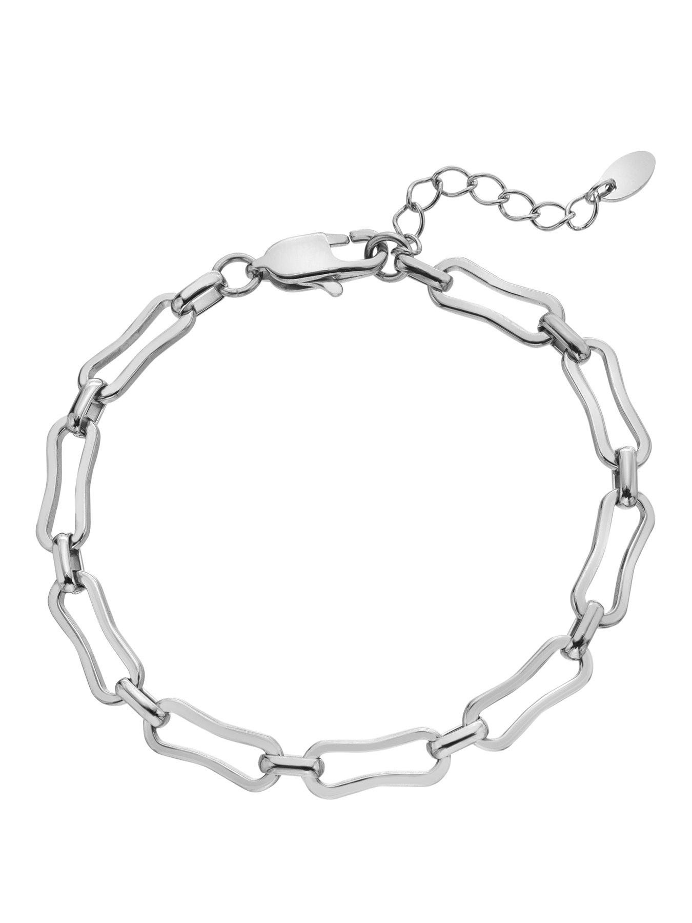 Image 1 of 3 of Ava & Sky Womens Paperclip Chunky Link Extender Bracelet - Silver