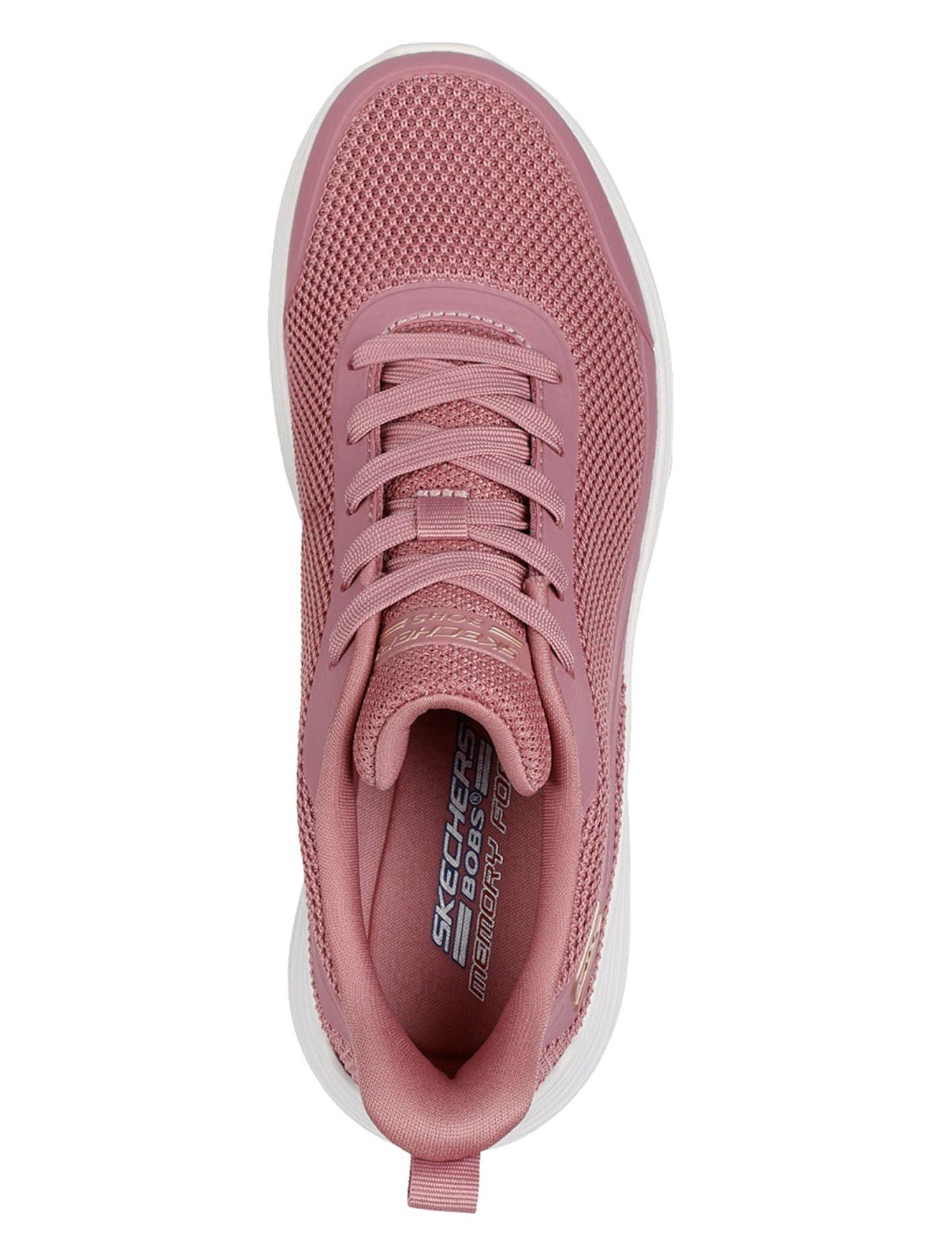 Image 4 of 5 of Skechers Womens Bobs Squad Waves Memory Foam Mesh Sneakers - Pink