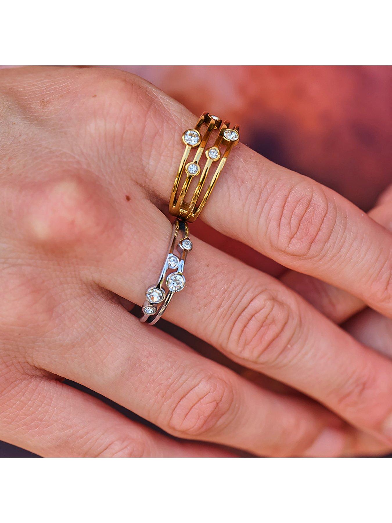 Image 3 of 3 of Ava & Sky Womens Tender Multi-Stone Slim Band Ring - Silver