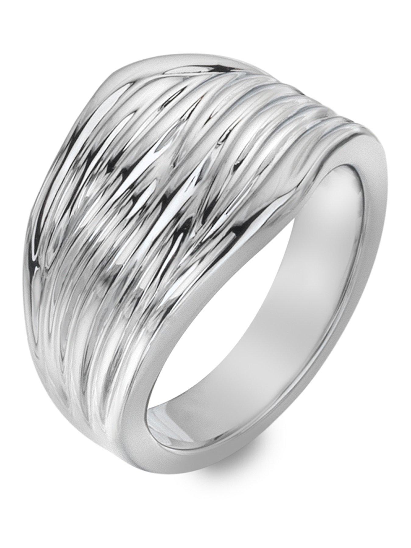 Image 1 of 3 of Ava & Sky Womens Twisted Ribbon Polished Wide Band Ring - Silver