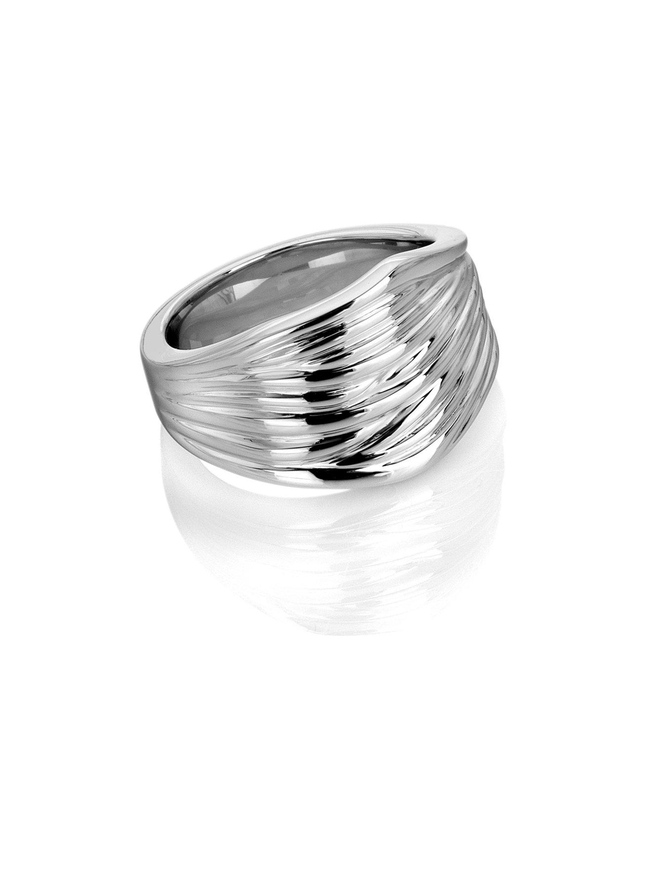 Image 2 of 3 of Ava & Sky Womens Twisted Ribbon Polished Wide Band Ring - Silver
