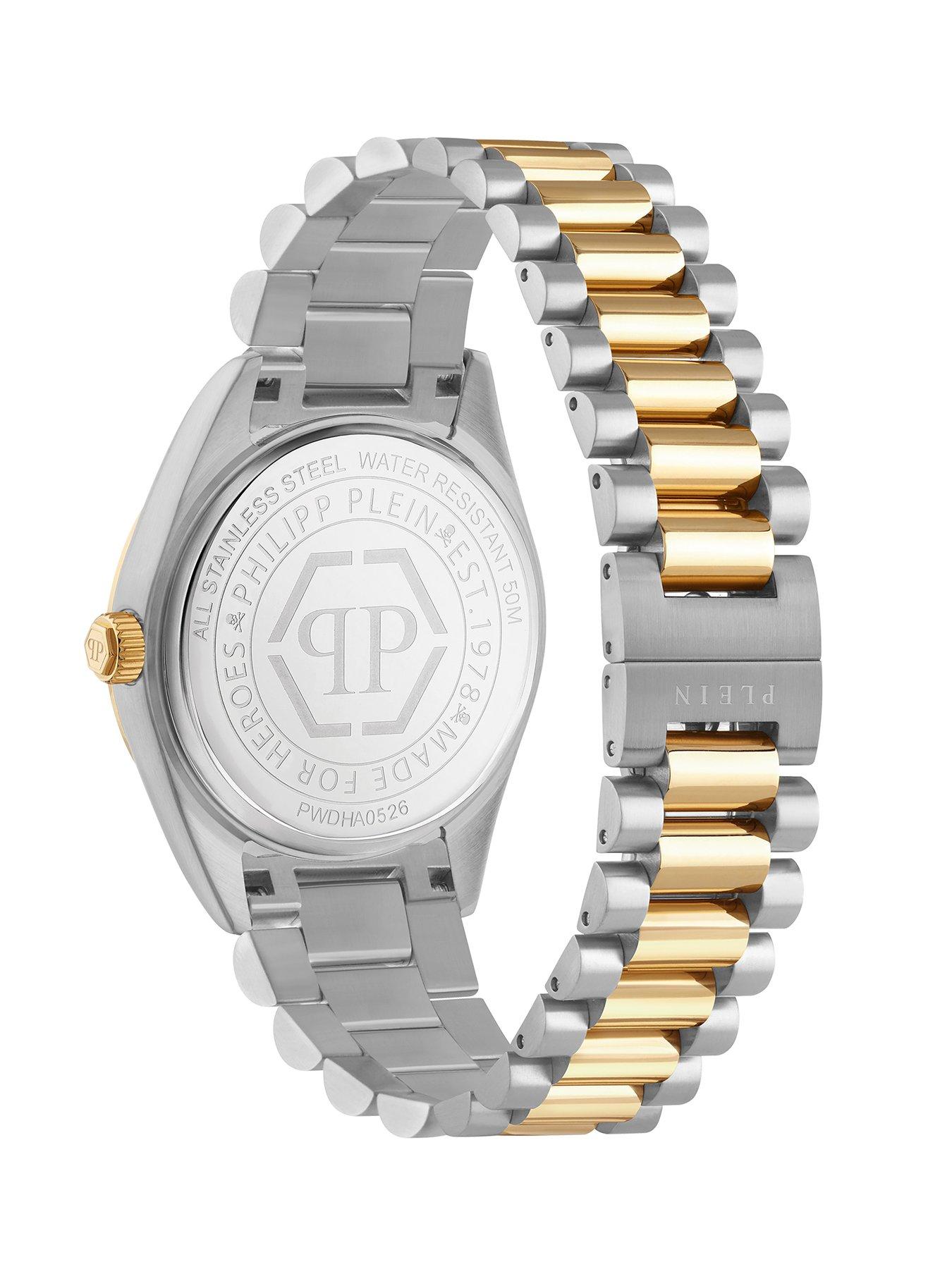 Image 3 of 4 of Philipp Plein Plein two tone Ladies watch and bracelet box set with green dial watch